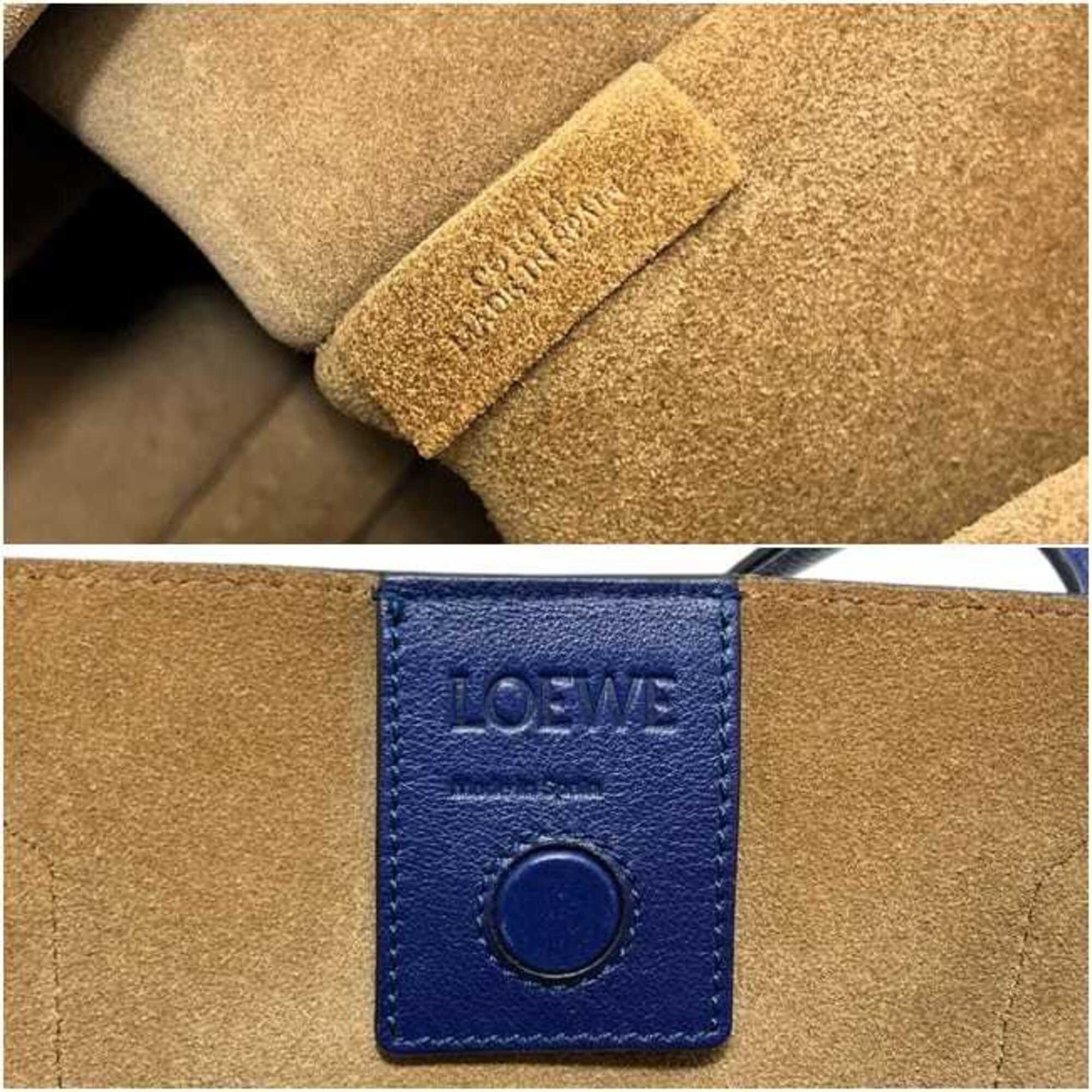Loewe Blue Leather Tote Bag (Pre-Owned)