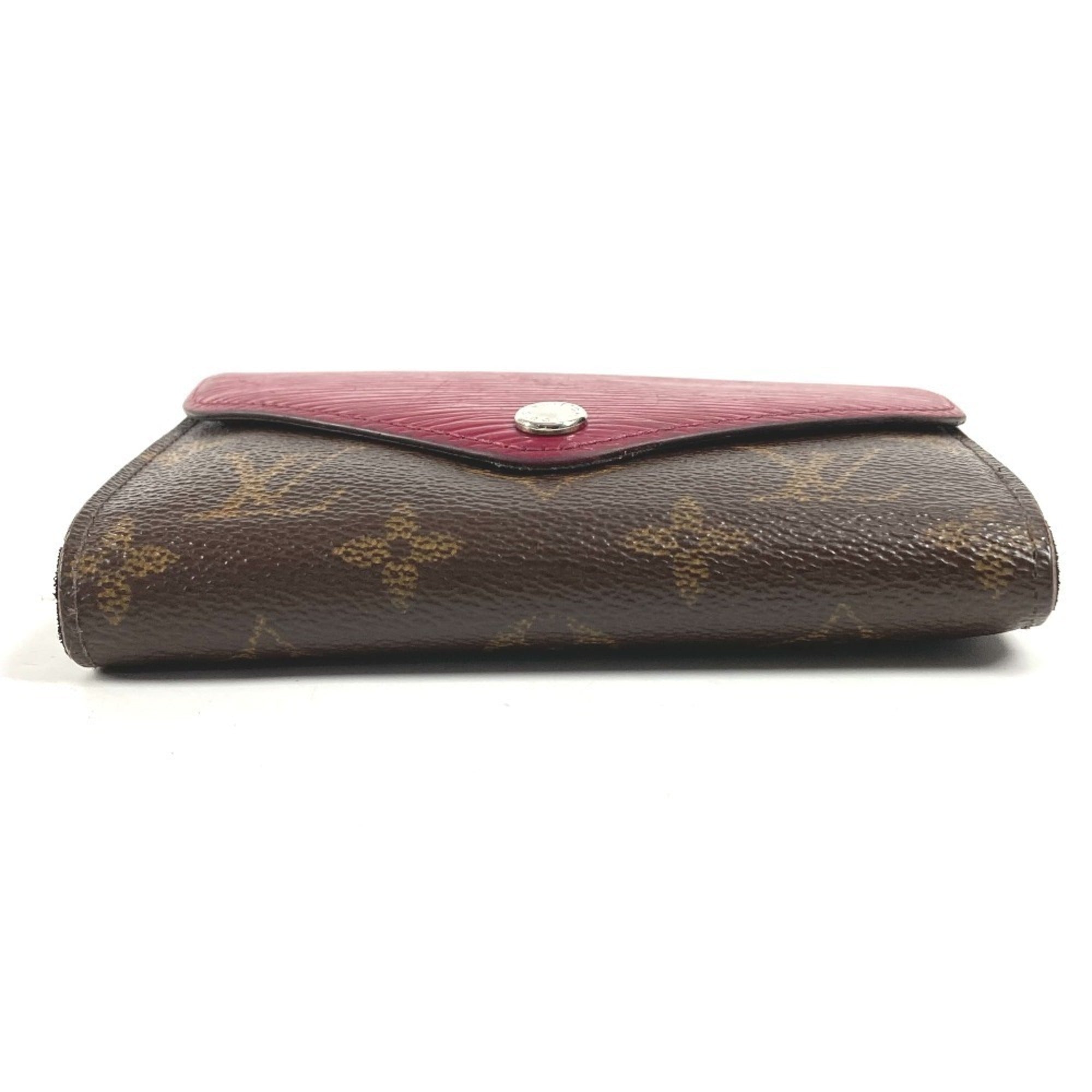 Louis Vuitton Monogram Brown Fuchsia Pink Pink Monogram Epi Leather Wallet (Tri-Fold) (Pre-Owned)