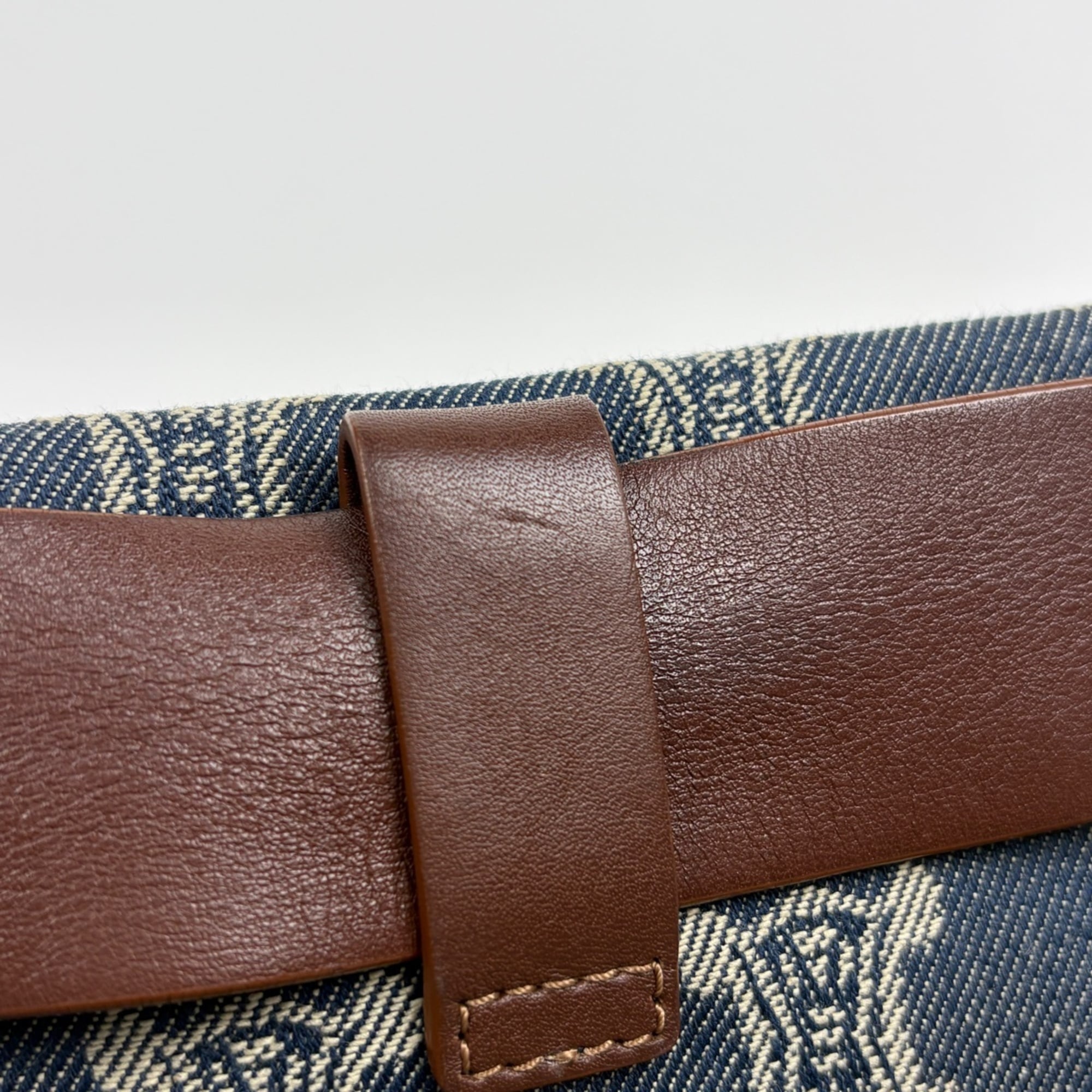 Celine Blue Brown Denim Leather Fanny Pack Sling Bag (Pre-Owned)