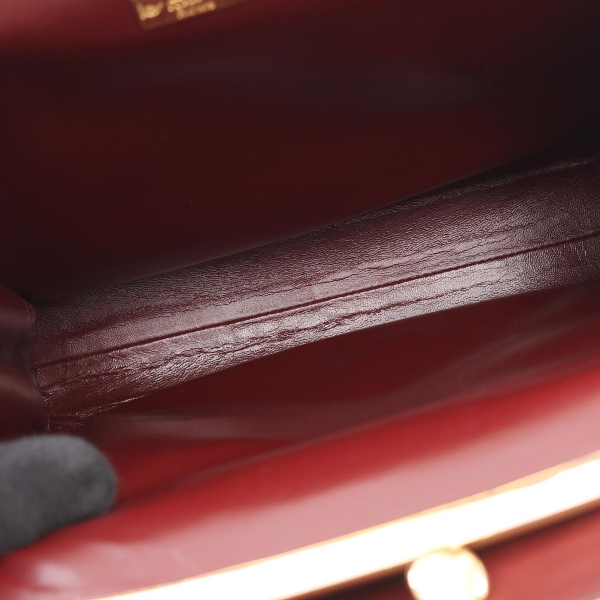 Cartier Bordeaux Leather Handbag Shoulder Bag (Pre-Owned)