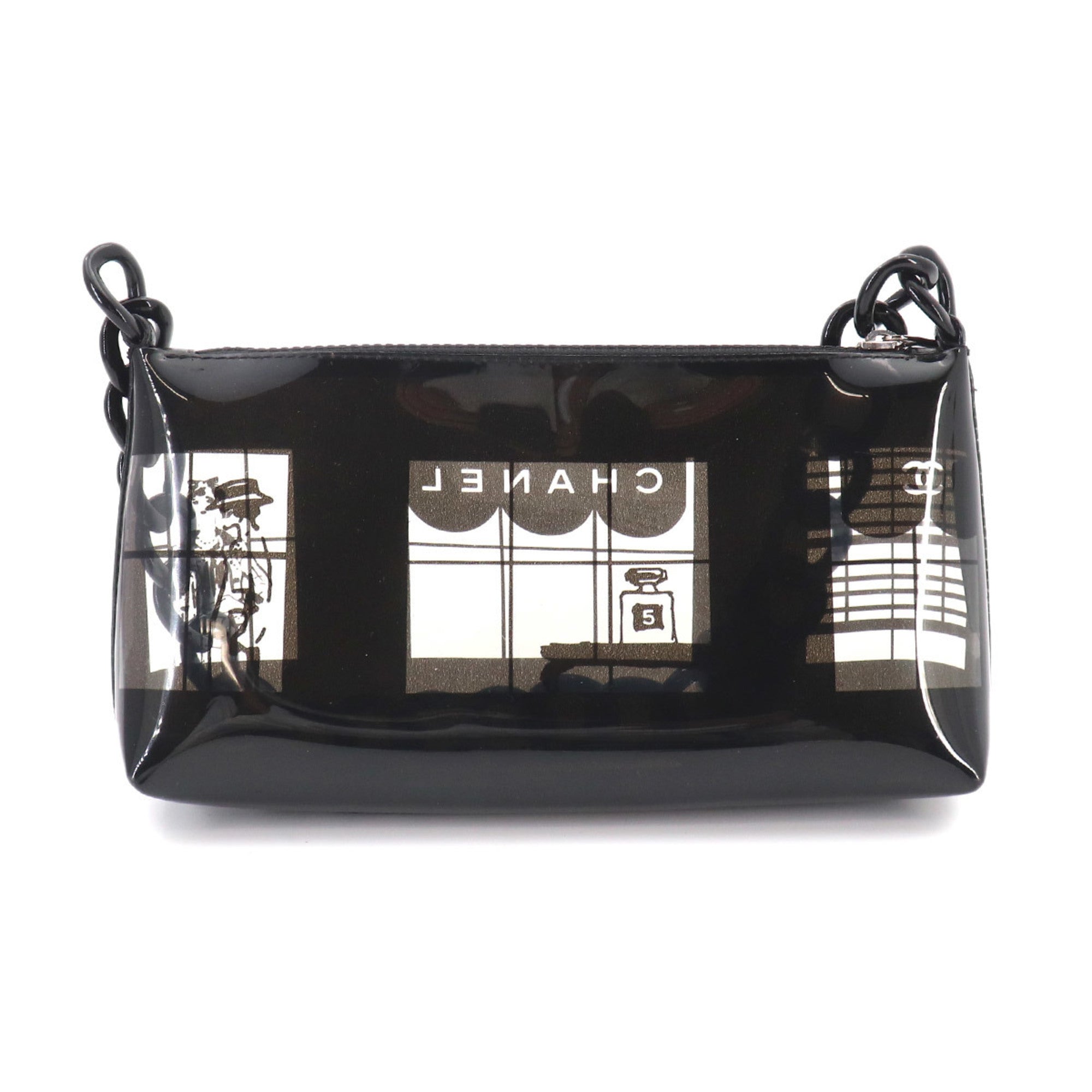 Chanel Black Clear Vinyl Shoulder Bag (Pre-Owned)
