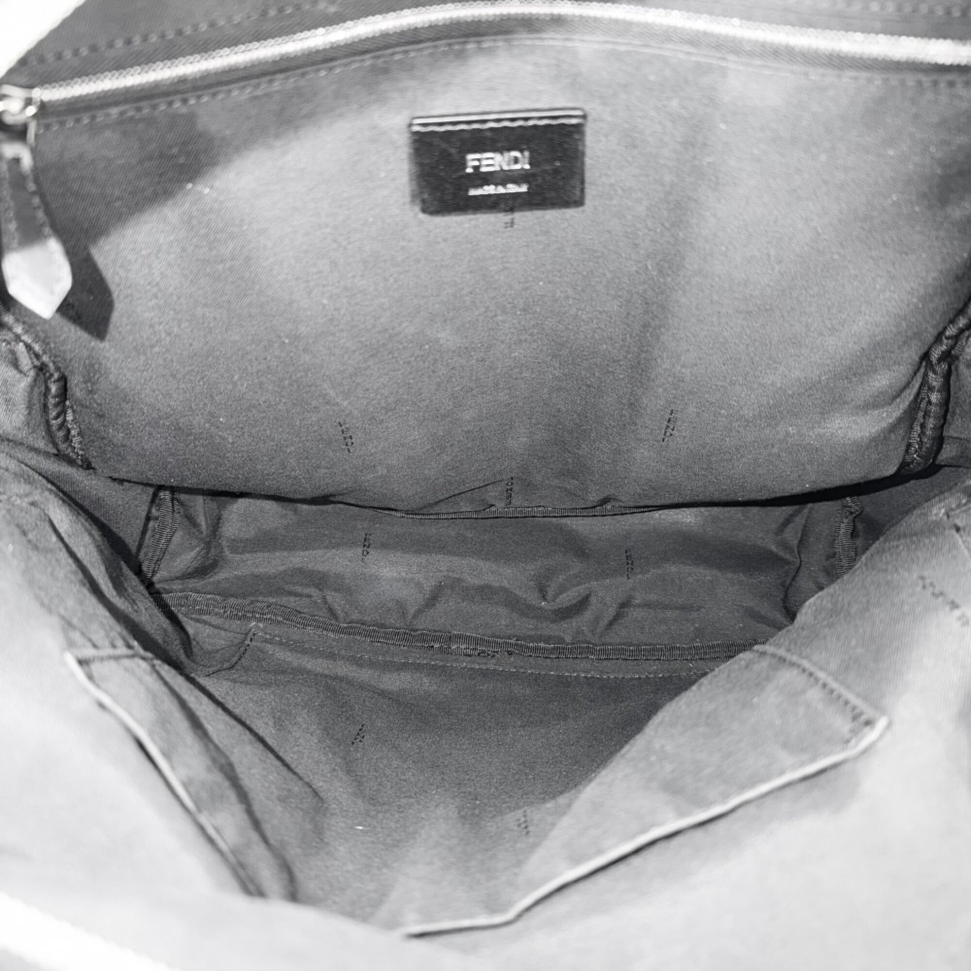Fendi Zucca Black Brown Nylon Leather Backpack (Pre-Owned)