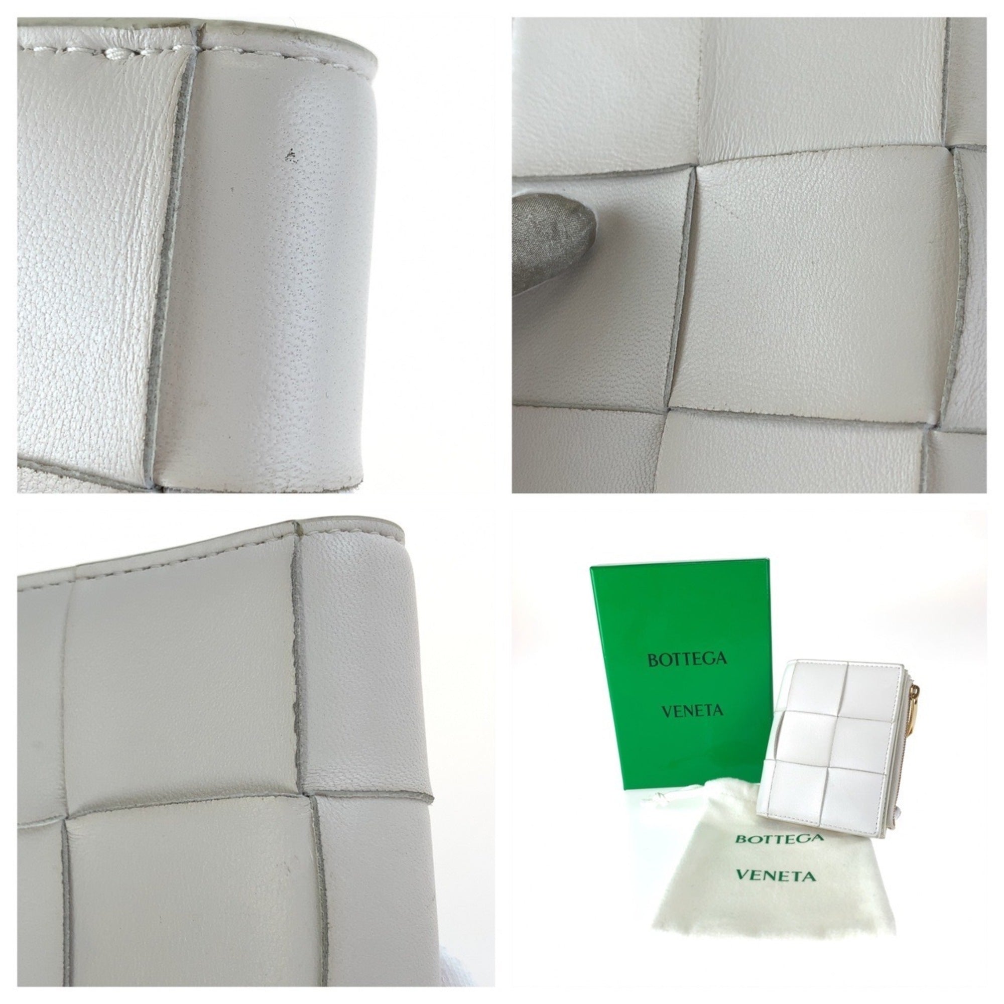 Bottega Veneta White Leather Card Wallet (Pre-Owned)