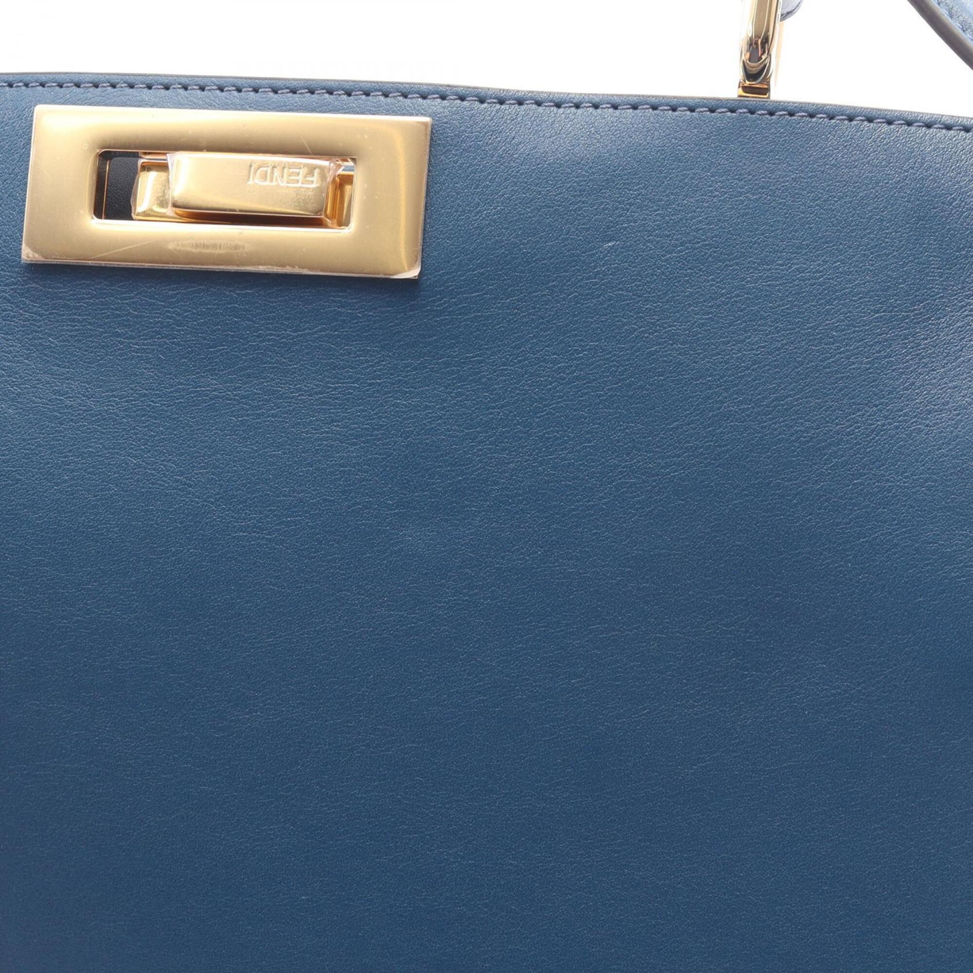Fendi Blue Leather Handbag (Pre-Owned)