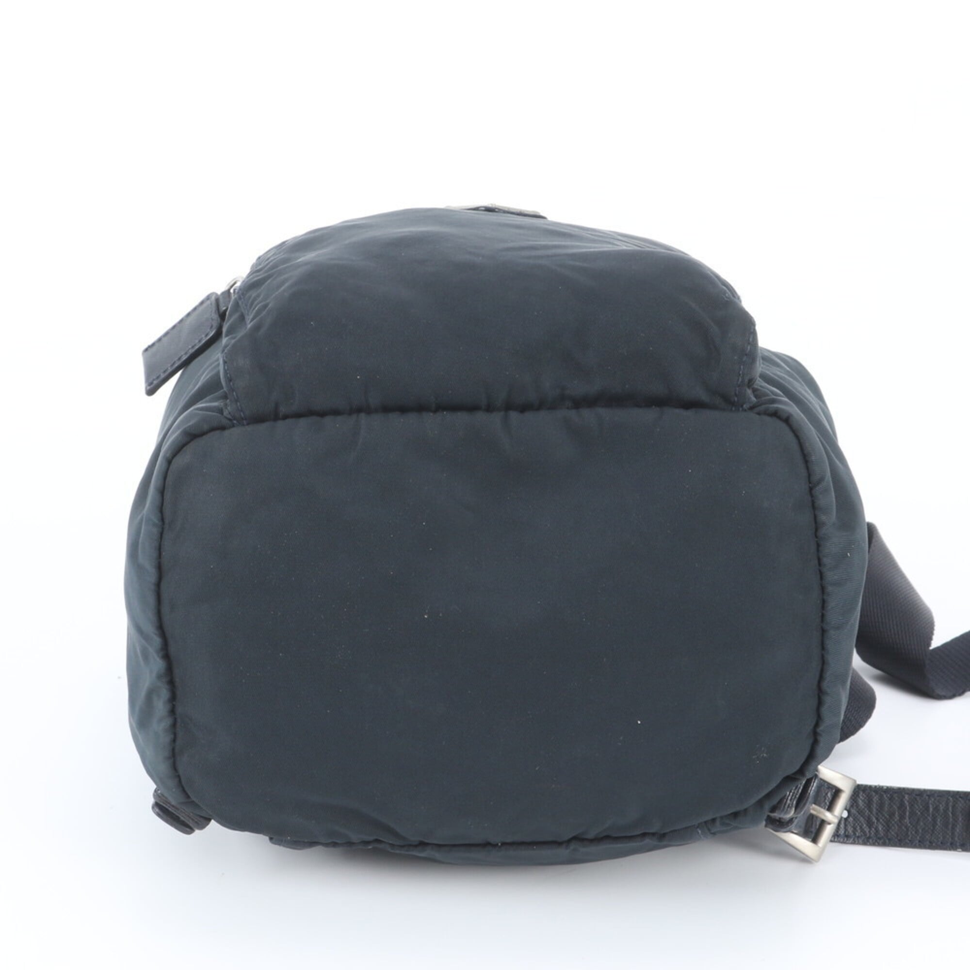 Prada Navy Black Nylon Leather Backpack (Pre-Owned)