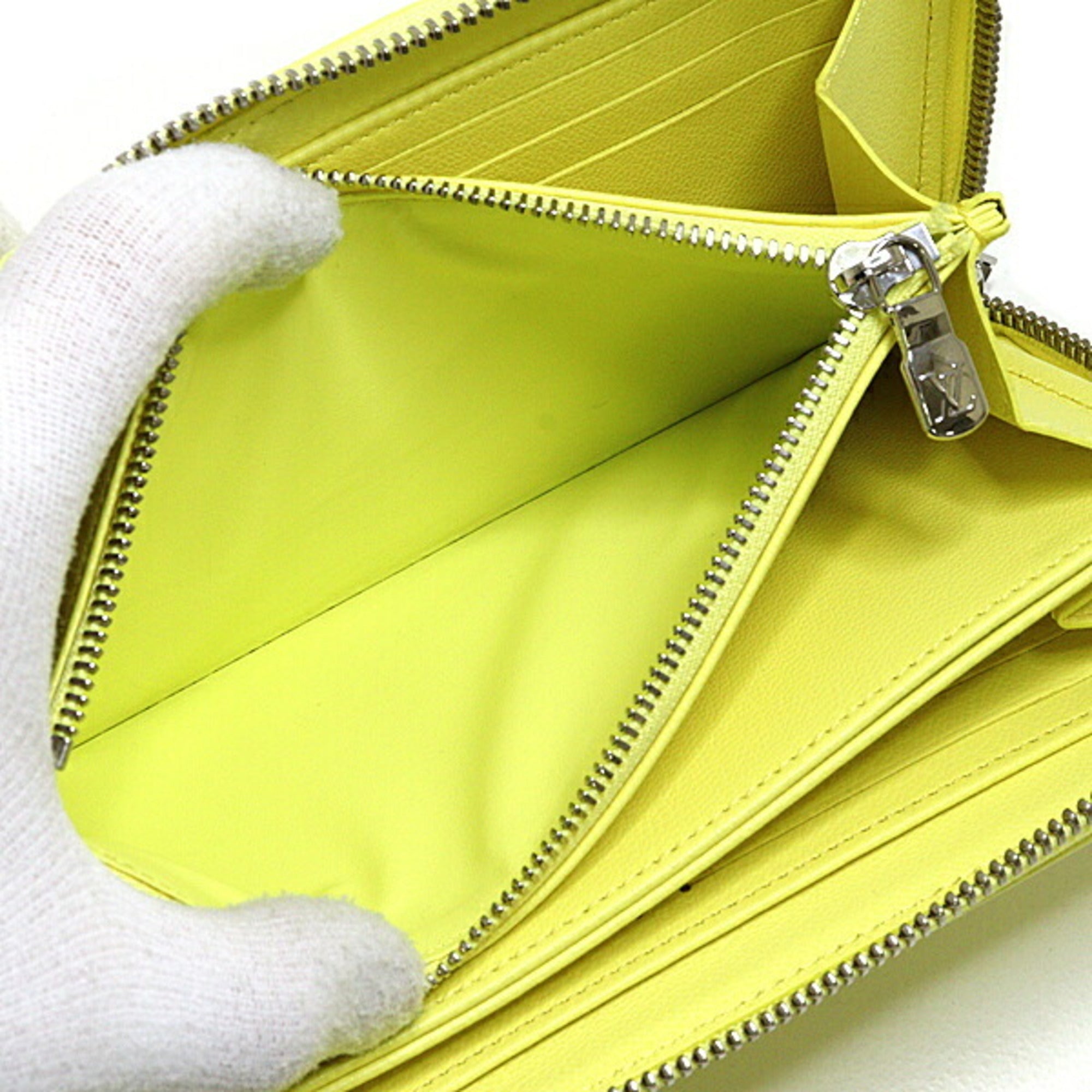 Louis Vuitton Monogram Yellow Leather Long Wallet (Bi-Fold) (Pre-Owned)