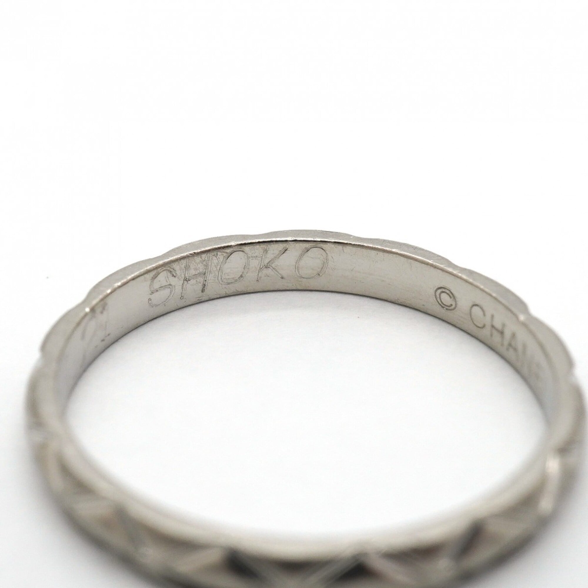 Chanel Platinum 950 Band Ring (Pre-Owned)