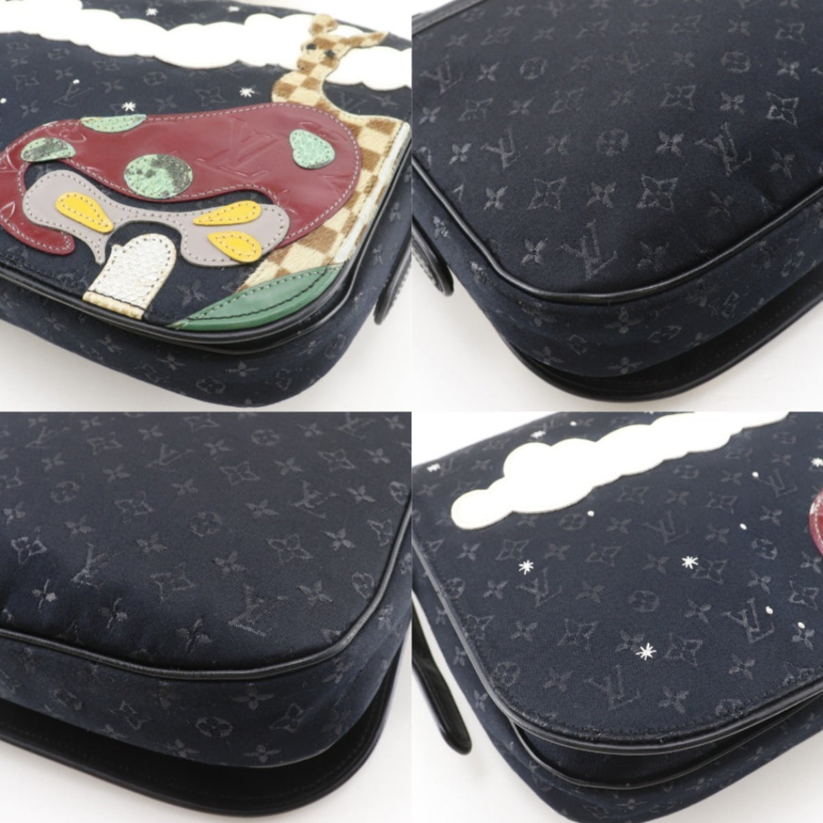 Louis Vuitton Black Monogram Satin Monogram Vernis Leather Shoulder Bag (Pre-Owned)