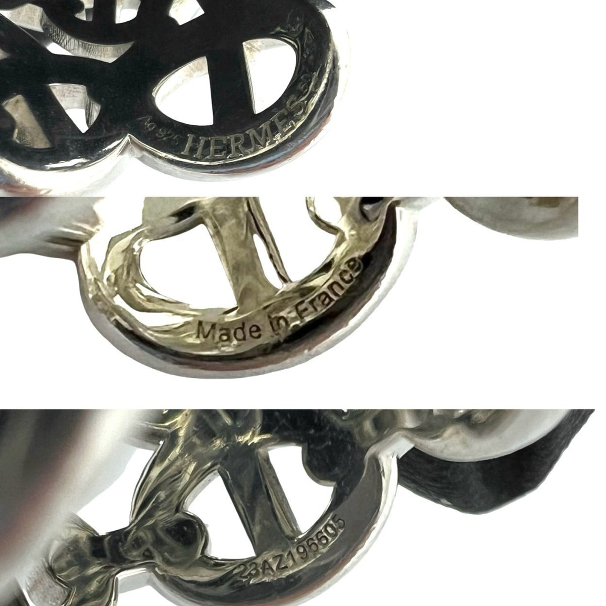Hermes Silver Silver 925 Band Ring (Pre-Owned)