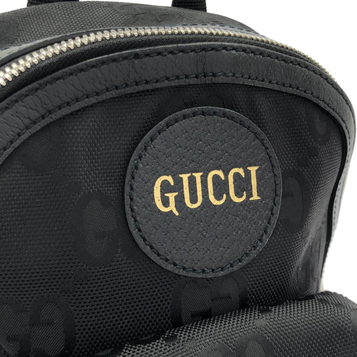 Gucci Black Nylon Leather Backpack Shoulder Bag (Pre-Owned)