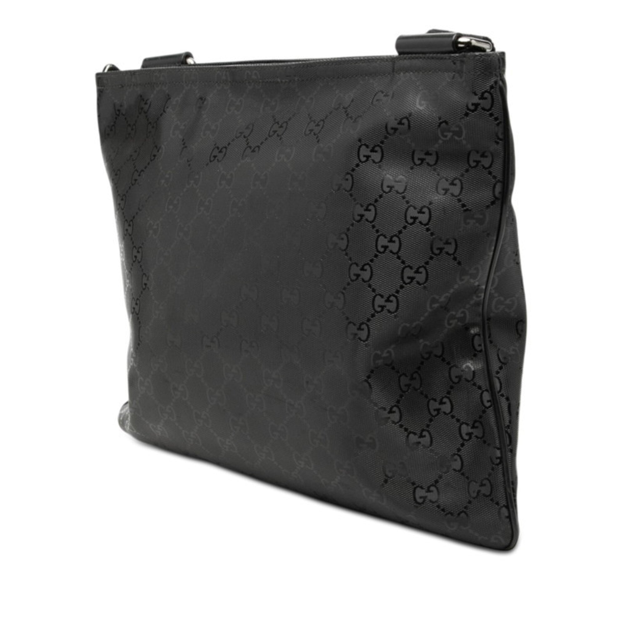 Gucci Black Gg Imprimé Pvc Leather Shoulder Bag (Pre-Owned)