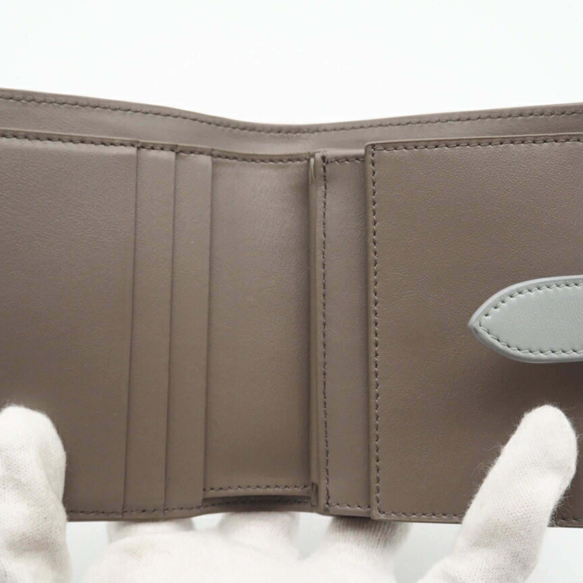 Celine Beige Blue Leather Wallet (Bi-Fold) (Pre-Owned)