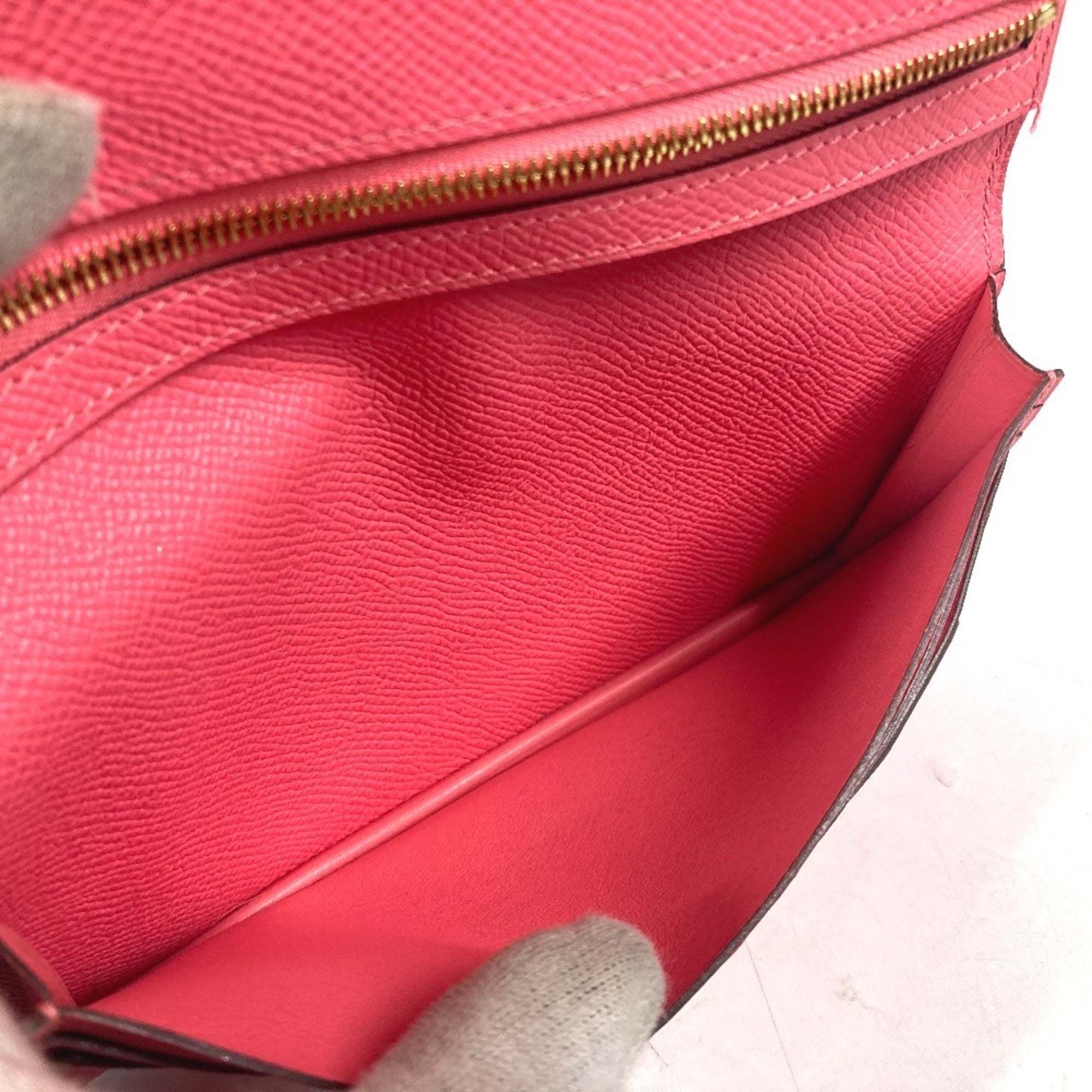 Hermes Pink Epsom Leather Long Wallet (Bi-Fold) (Pre-Owned)