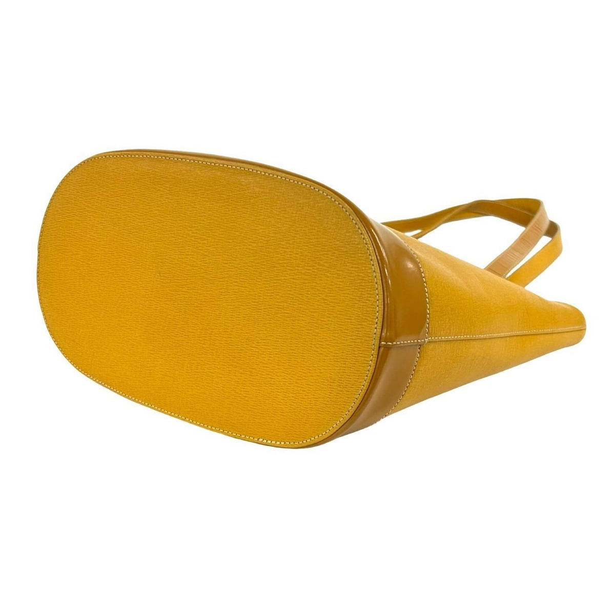 Burberry Yellow Leather Shoulder Bag Tote Bag (Pre-Owned)