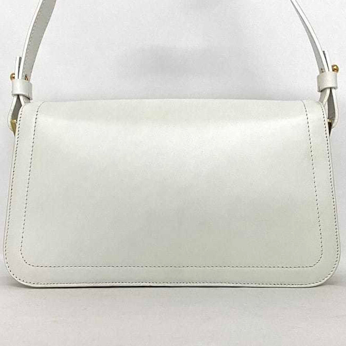 Celine White Leather Handbag Shoulder Bag (Pre-Owned)