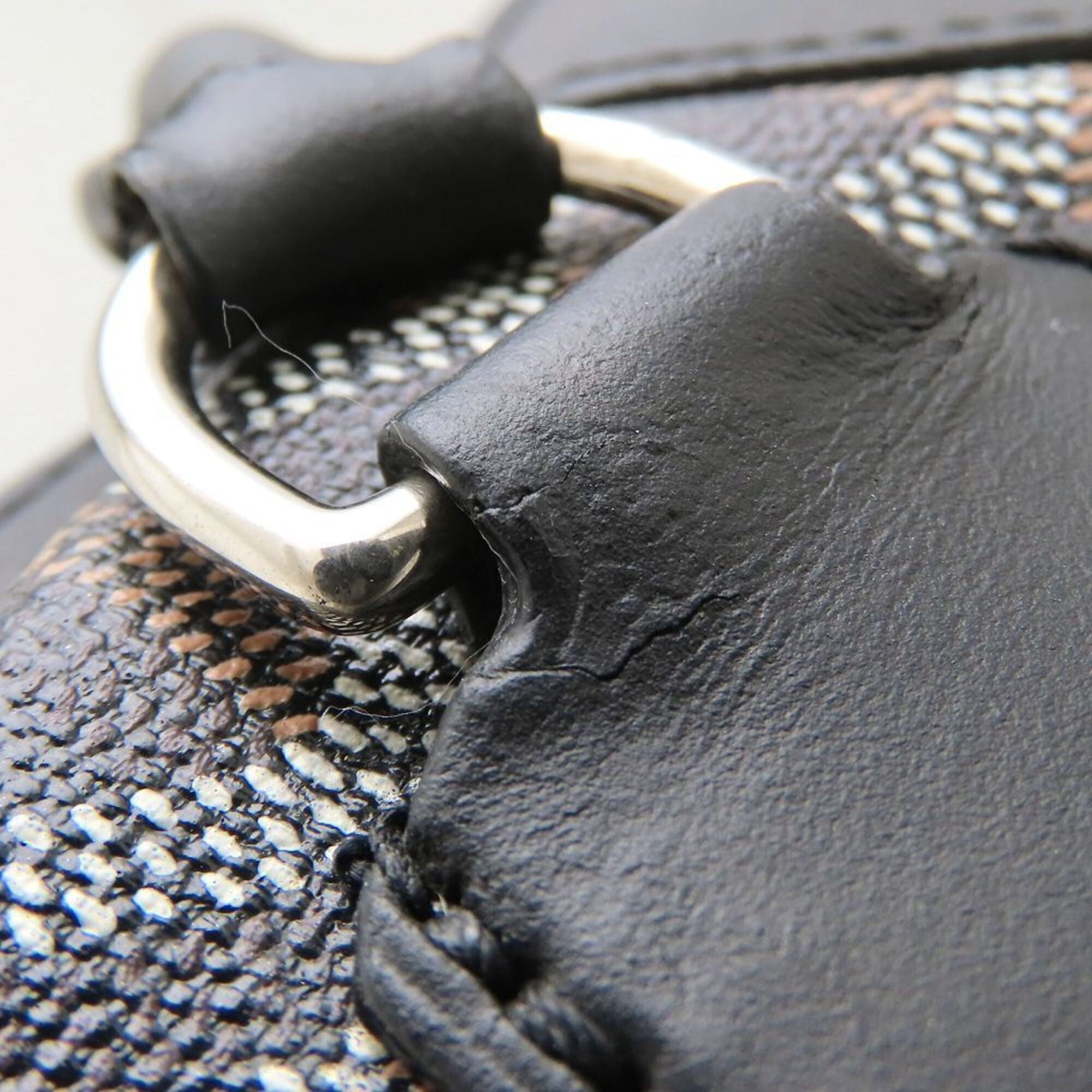 Goyard Black Brown Coated Canvas Handbag (Pre-Owned)