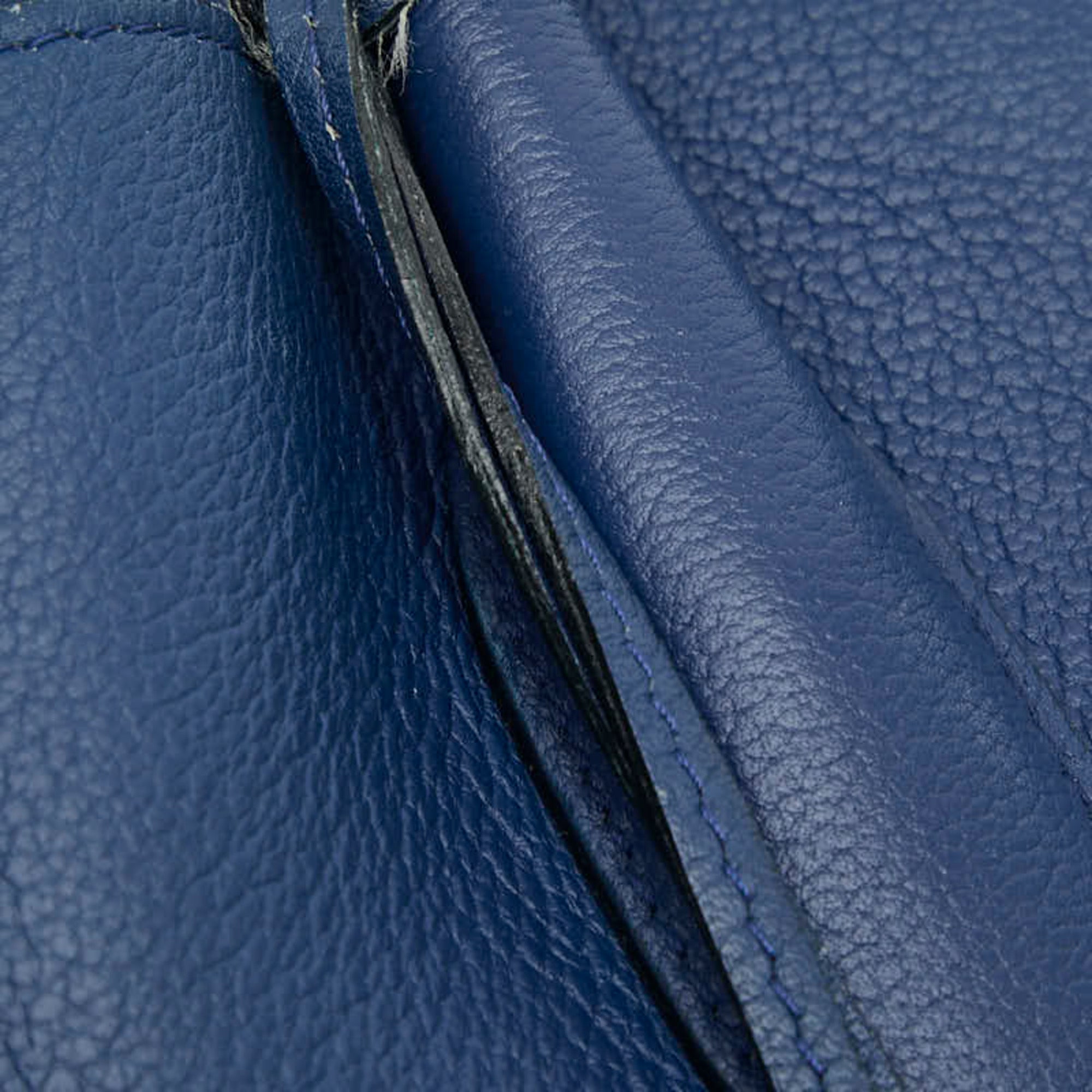 Christian Dior Navy Leather Handbag Tote Bag (Pre-Owned)