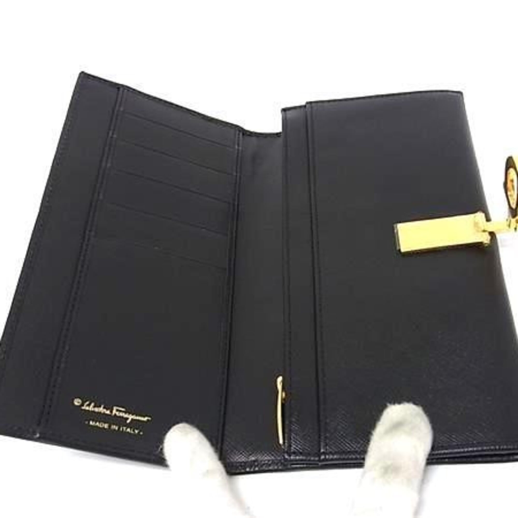 Salvatore Ferragamo Black Long Wallet (Bi-Fold) (Pre-Owned)