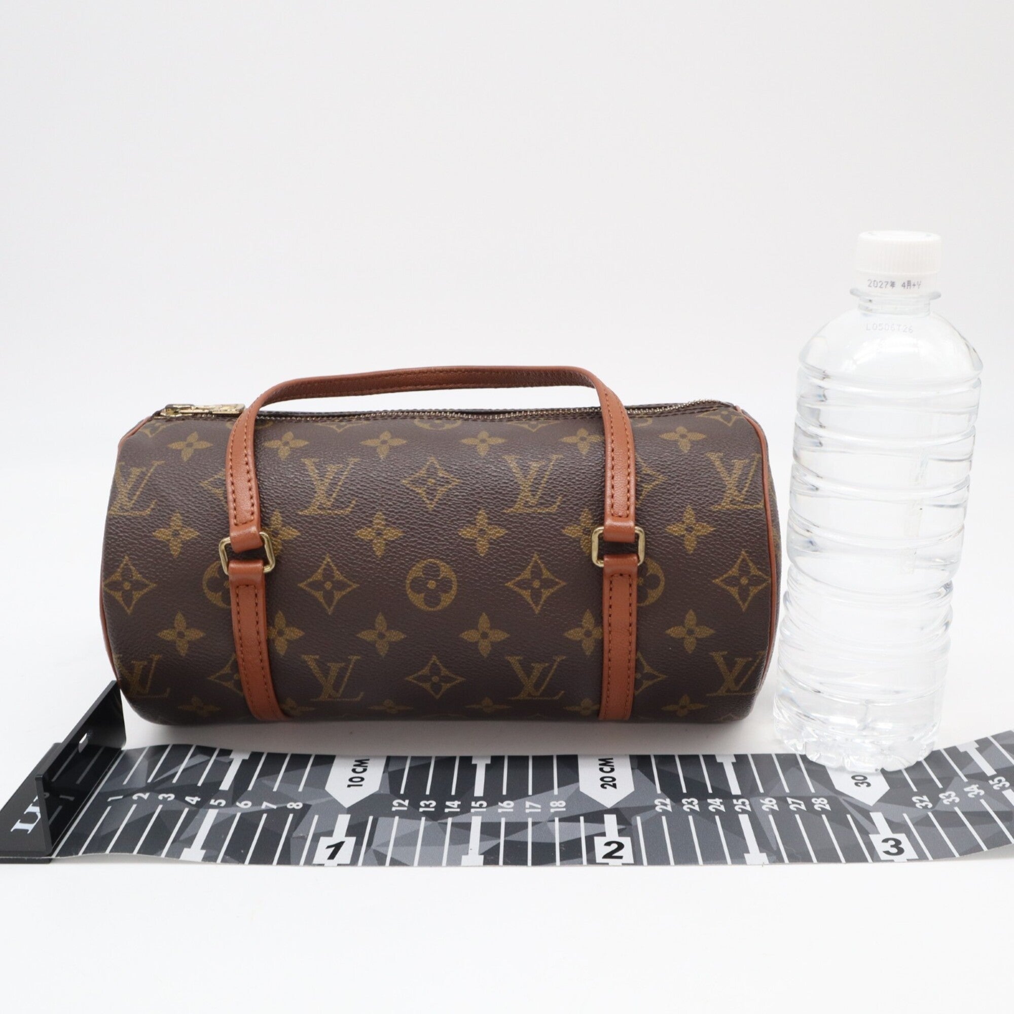 Louis Vuitton Beige Brown Coated Canvas Leather Handbag (Pre-Owned)