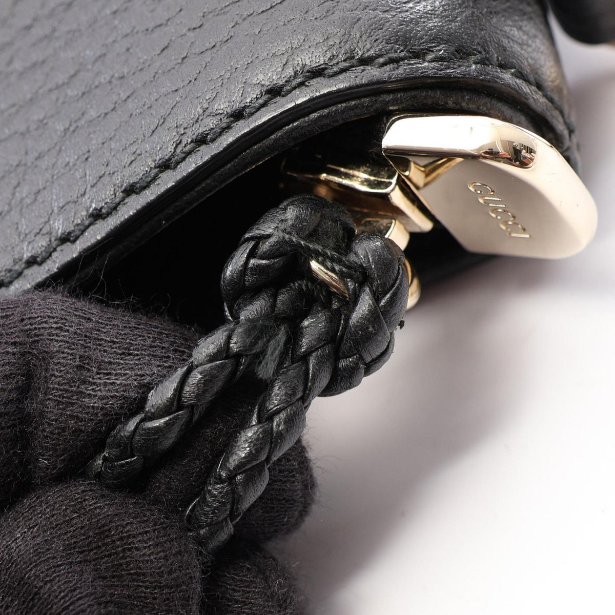 Gucci Black Leather Handbag Tote Bag (Pre-Owned)