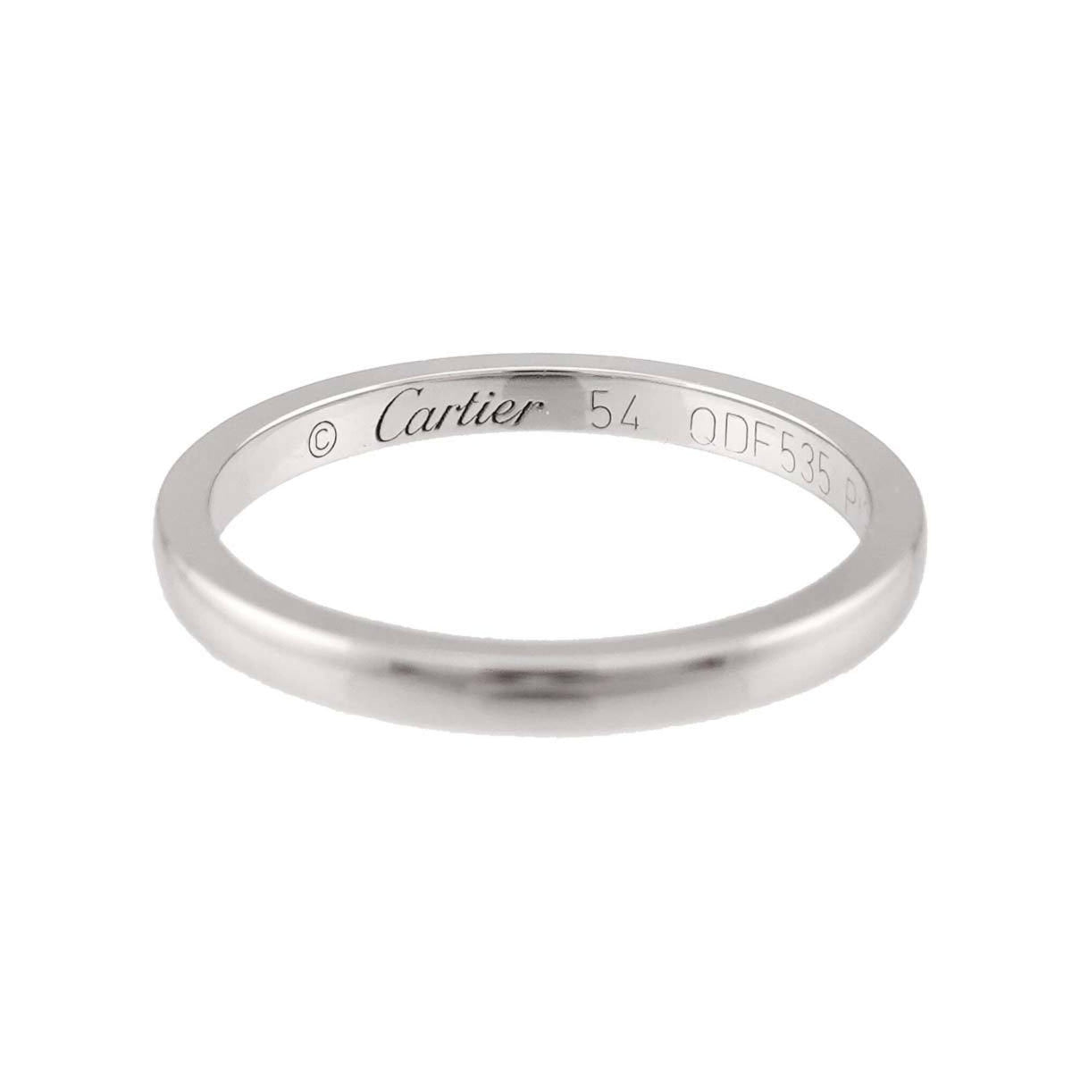 Cartier Silver Platinum 950 Band Ring (Pre-Owned)