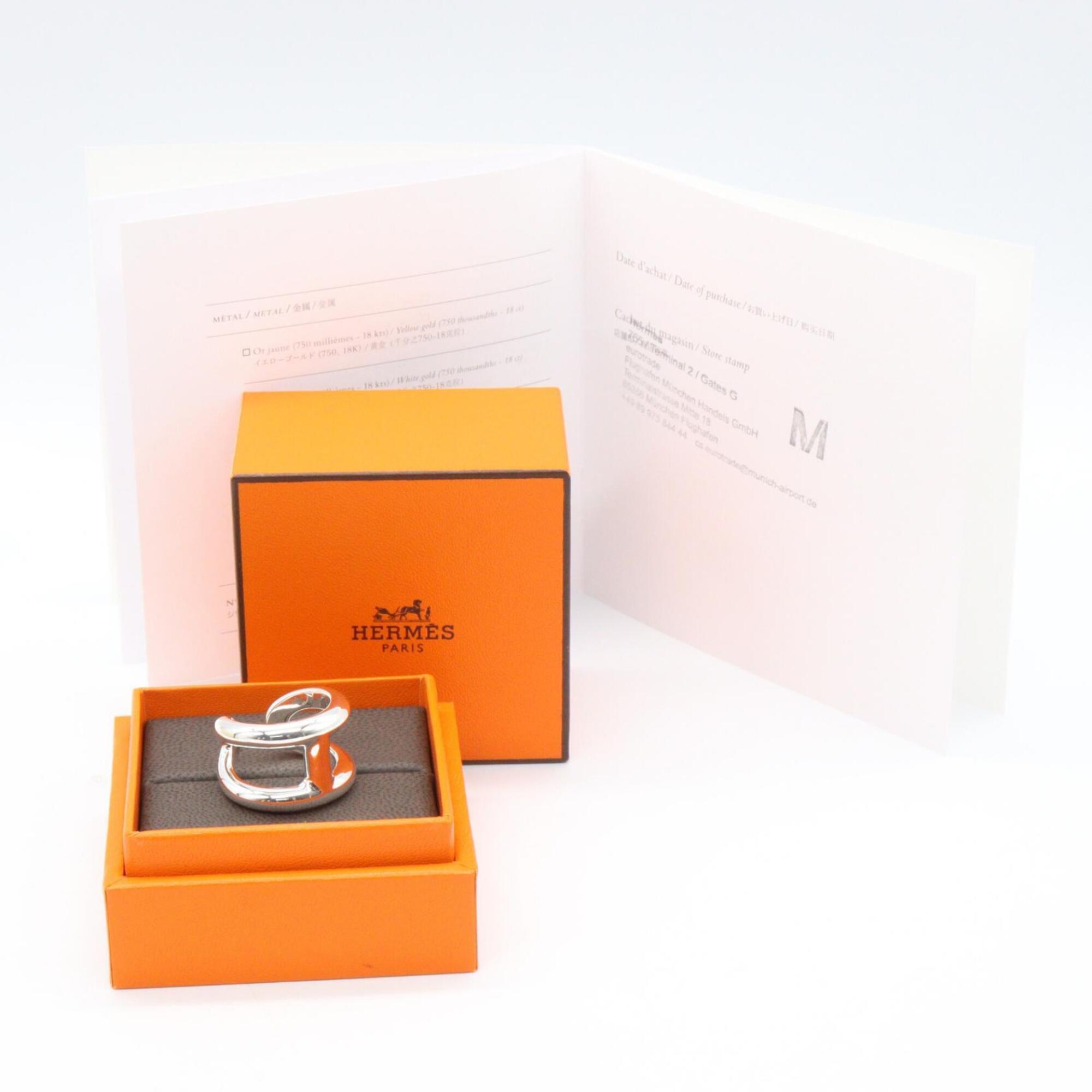 Hermes Silver Silver 925 Band Ring (Pre-Owned)