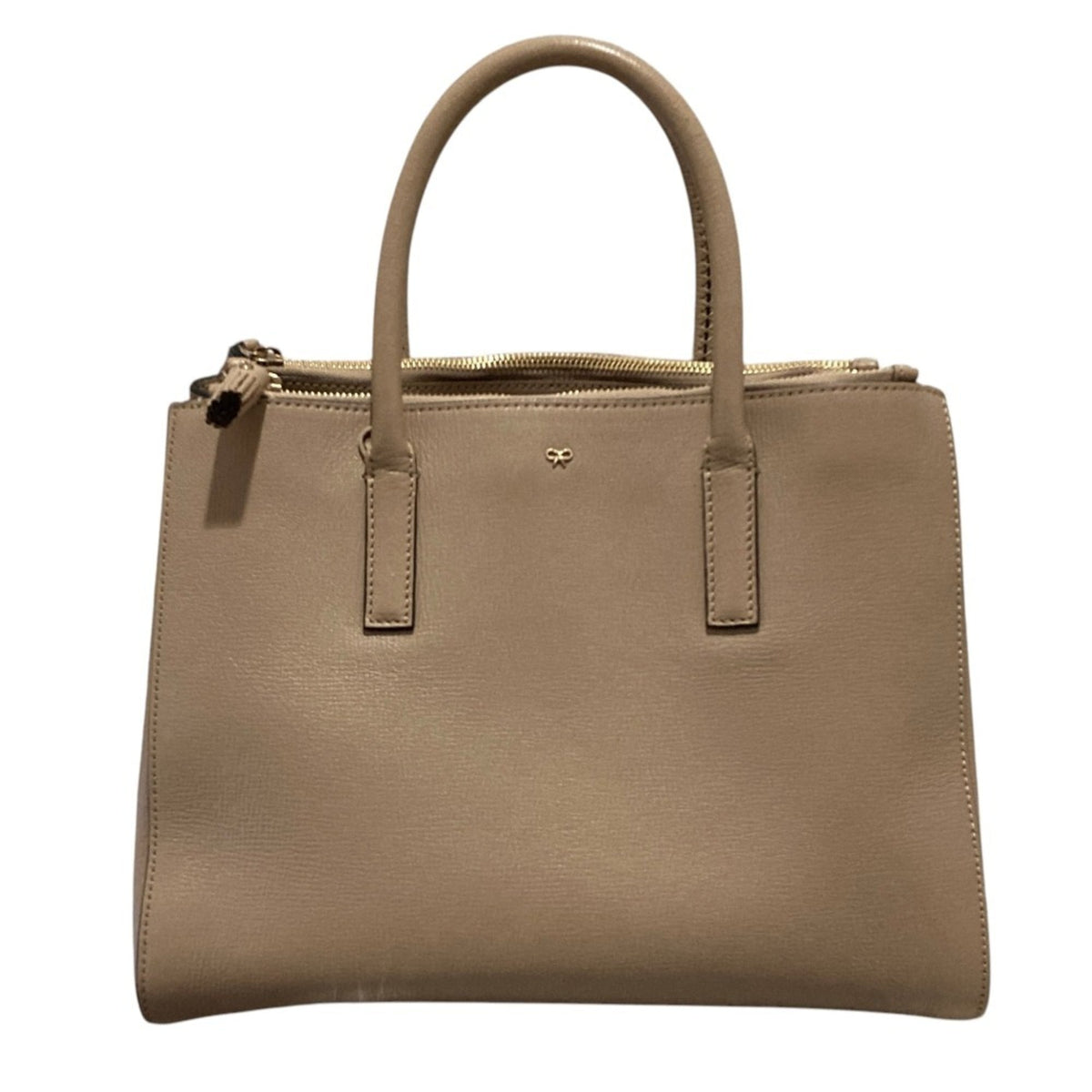Anya Hindmarch Beige Leather Shoulder Bag Tote Bag (Pre-Owned)