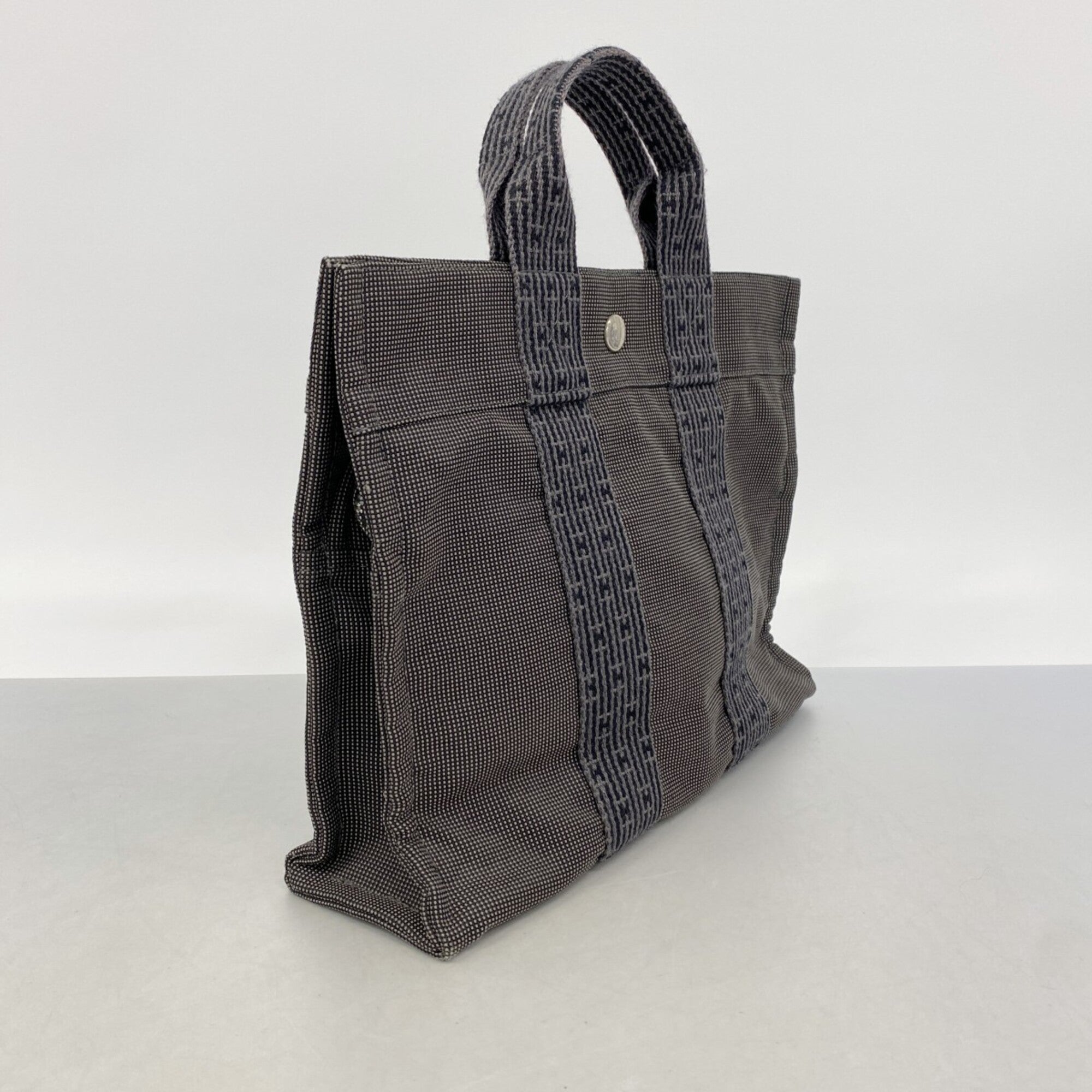Hermes Gray Canvas Handbag (Pre-Owned)
