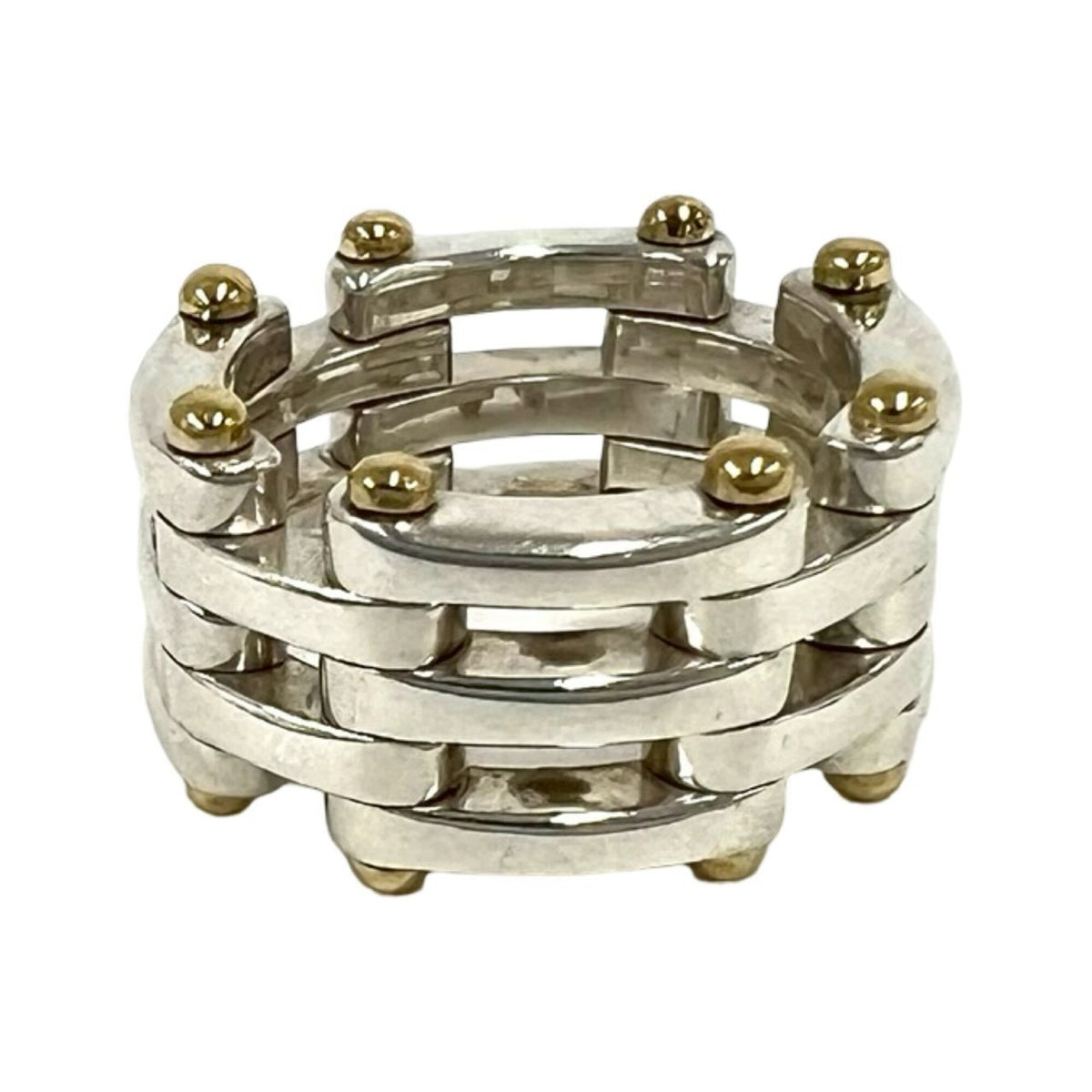 Tiffany Gold Silver Yellow Gold (18K) Silver 925 Band Ring (Pre-Owned)
