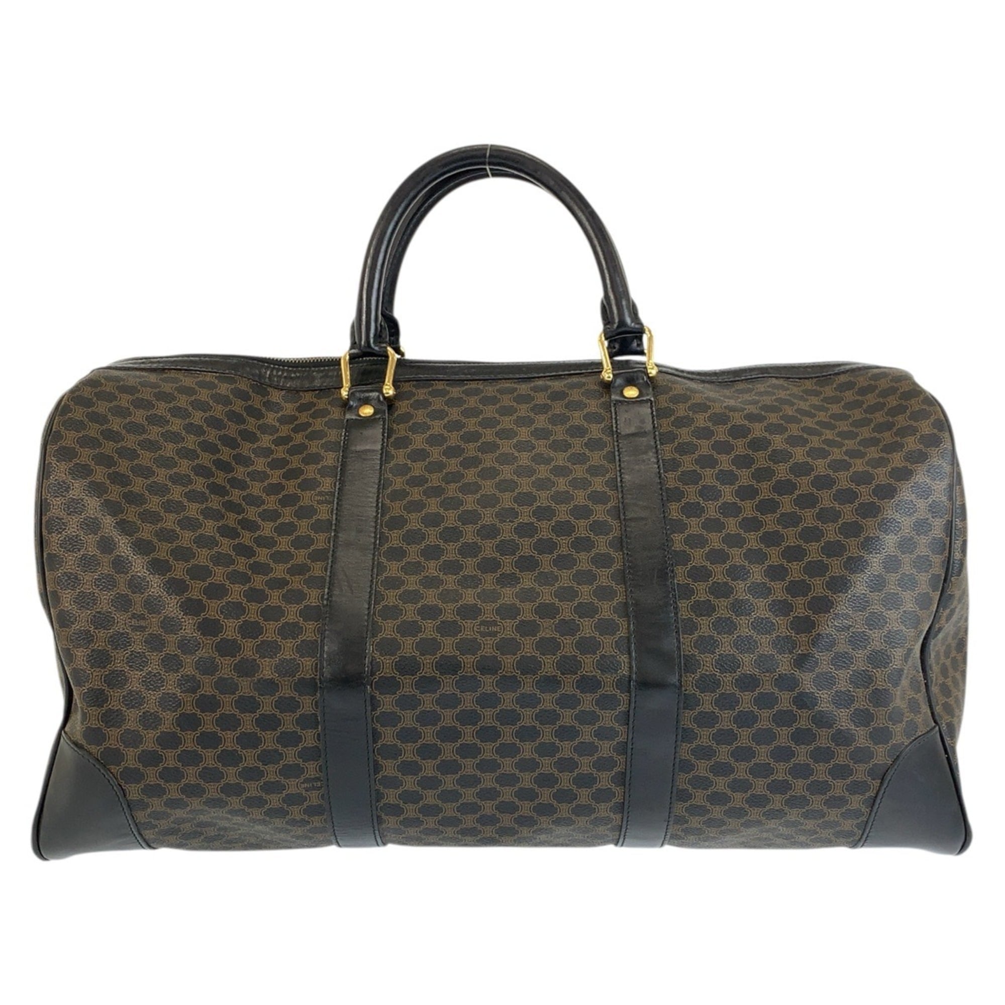 Celine Black Brown Pvc Boston Bag Handbag (Pre-Owned)