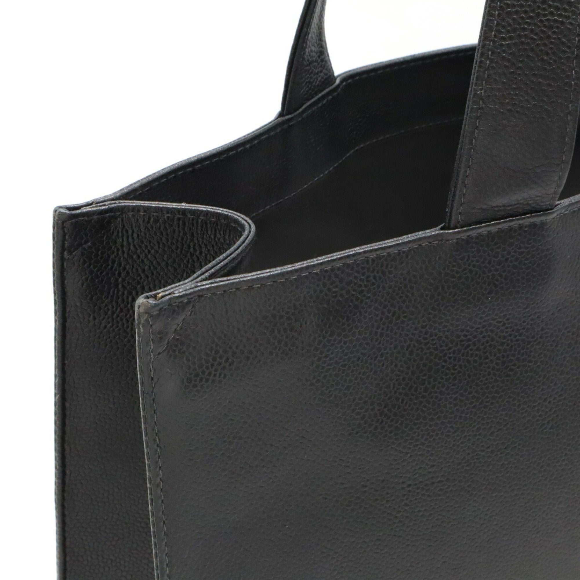 Chanel Caviar Skin Black Caviar Leather Shoulder Bag Tote Bag (Pre-Owned)