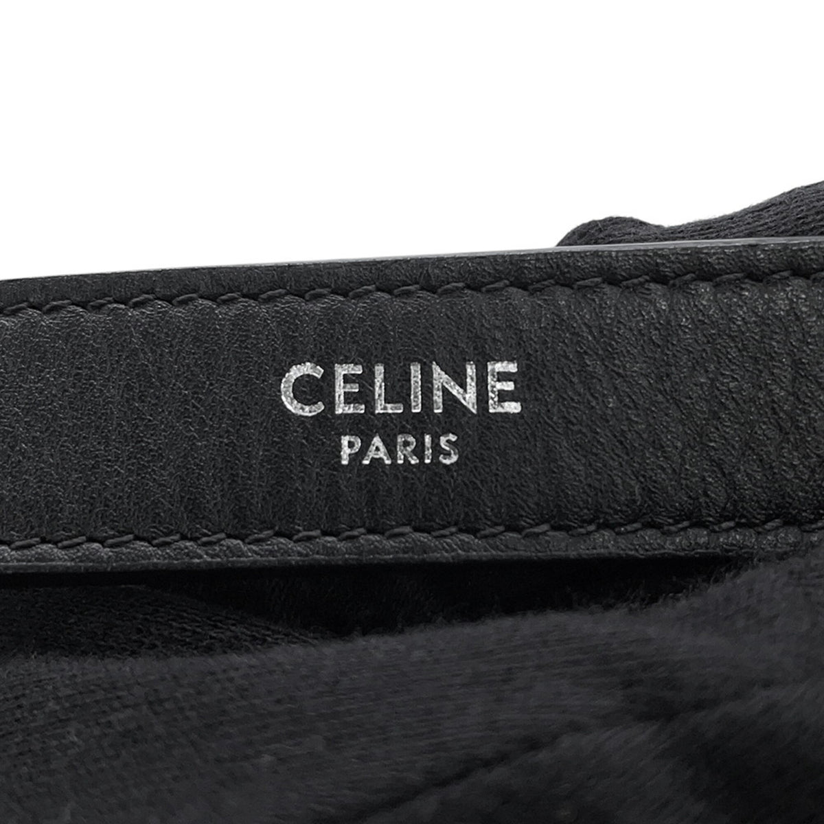 Celine Black White Leather Handbag Shoulder Bag (Pre-Owned)