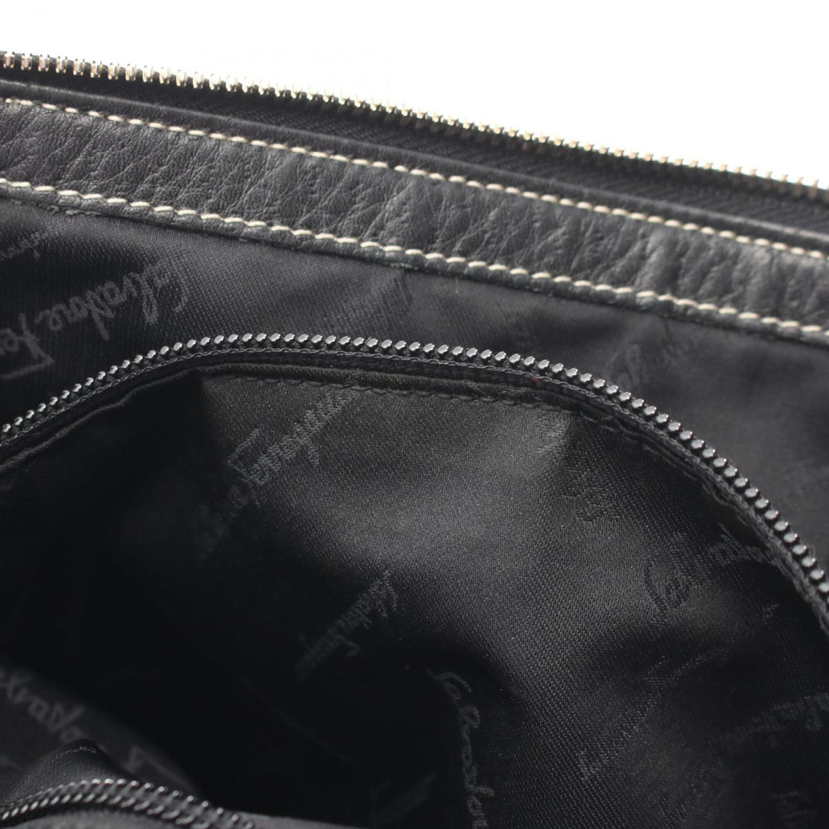 Salvatore Ferragamo Black Leather Handbag Shoulder Bag (Pre-Owned)