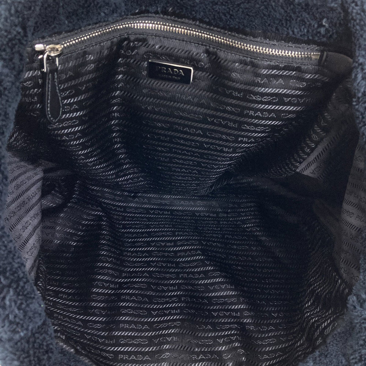 Prada Black Pile Fabric Tote Bag (Pre-Owned)