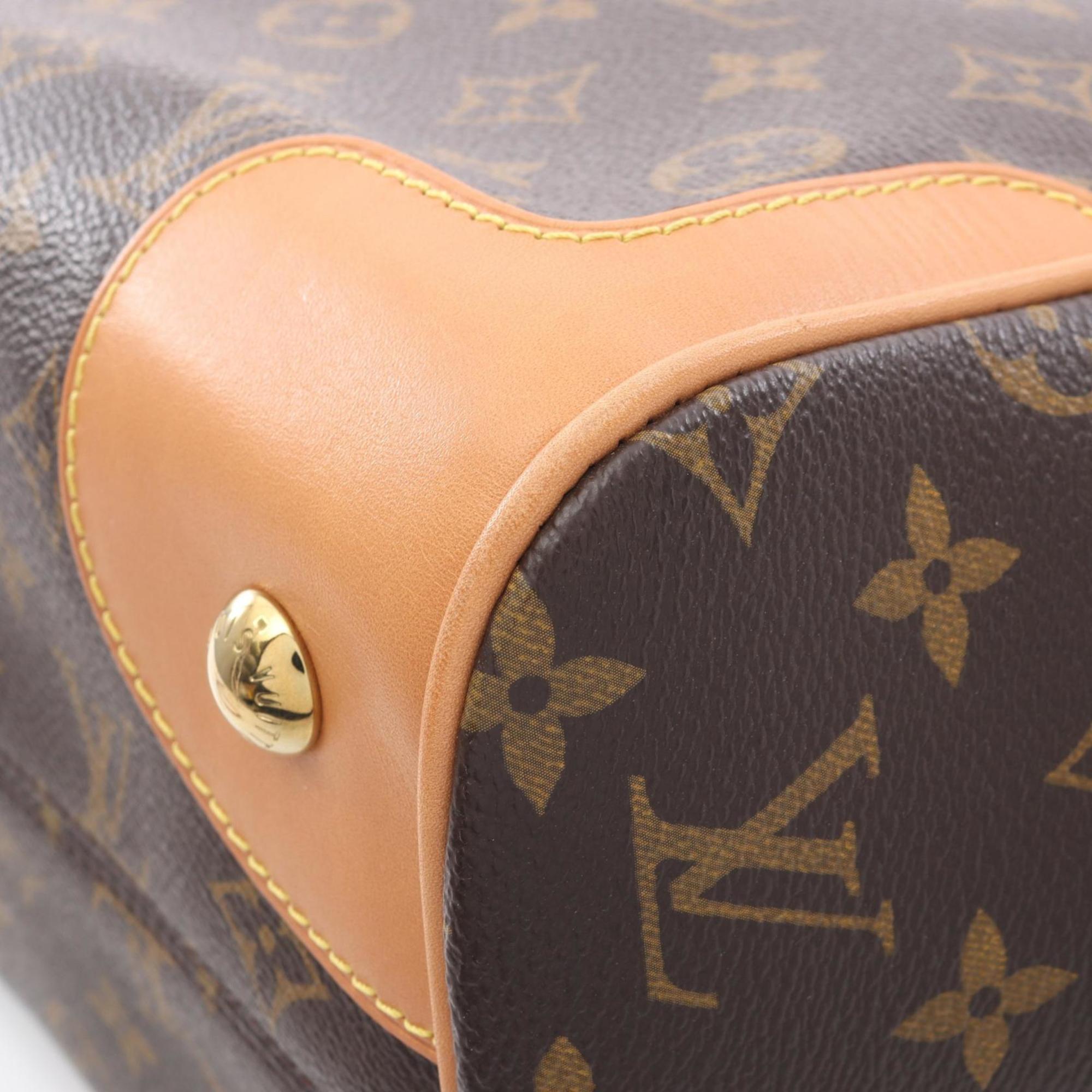 Louis Vuitton Brown Monogram Coated Canvas Leather Handbag Tote Bag (Pre-Owned)
