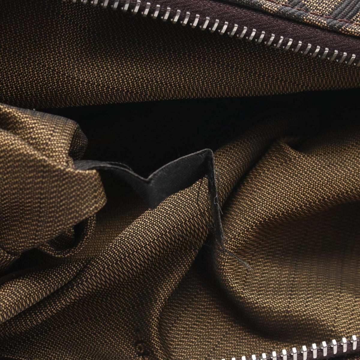 Fendi Brown Canvas Leather Handbag Shoulder Bag (Pre-Owned)