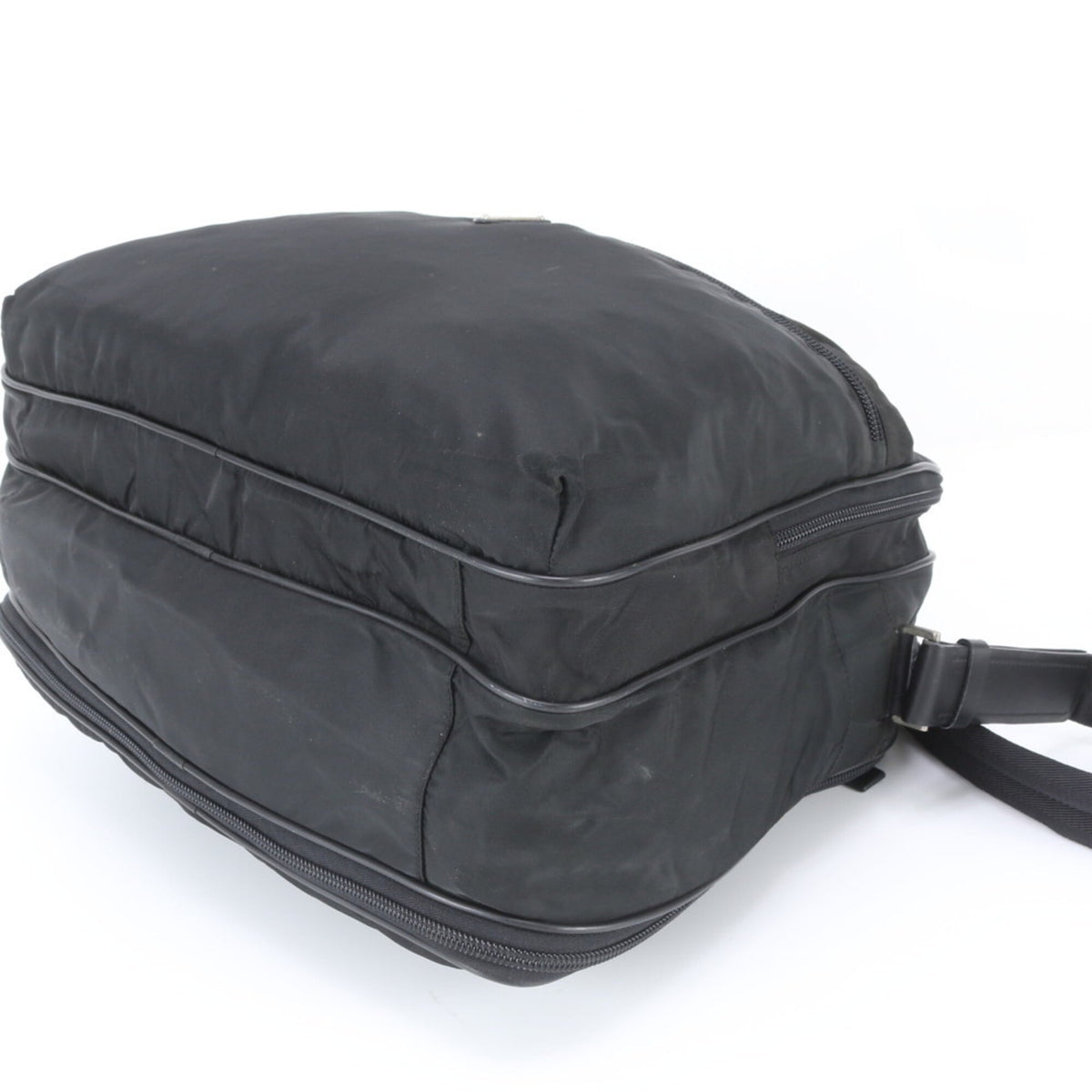 Prada Black Leather Nylon Boston Bag Shoulder Bag (Pre-Owned)