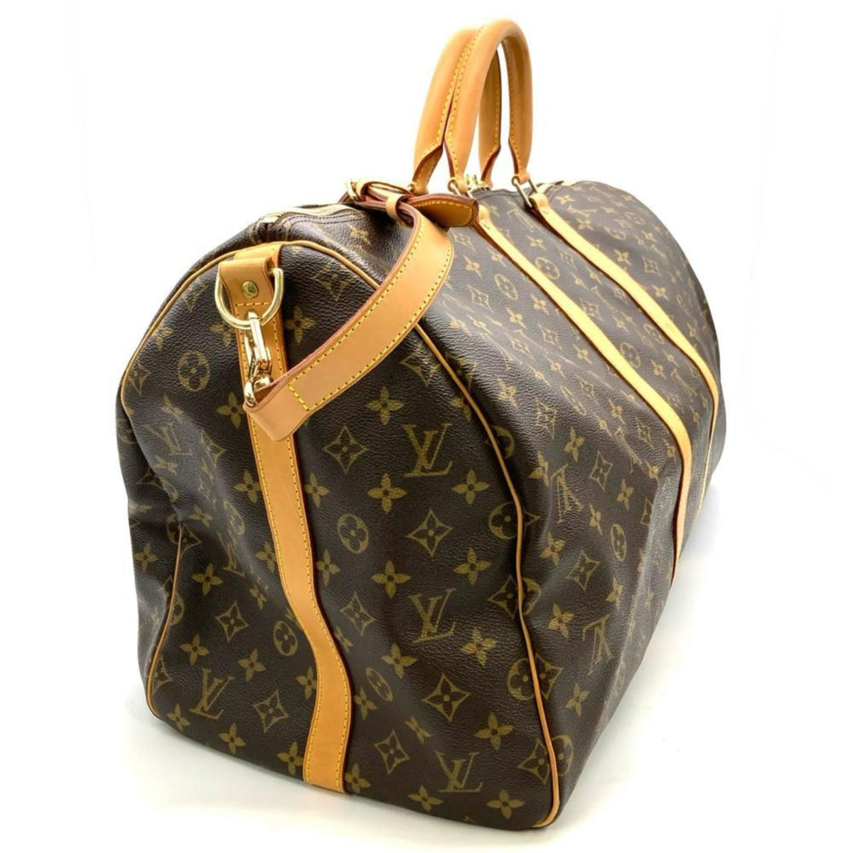 Louis Vuitton Monogram Brown Monogram Leather Boston Bag (Pre-Owned)