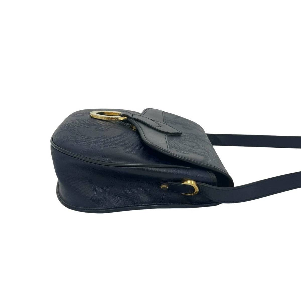 Christian Dior Navy Leather Pvc Pochette Shoulder Bag (Pre-Owned)