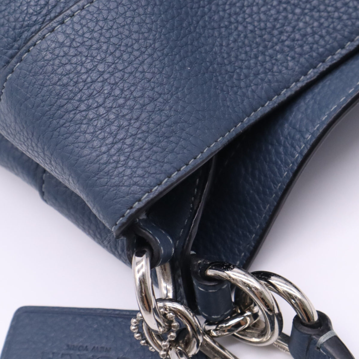 Coach Navy Leather Handbag Shoulder Bag (Pre-Owned)