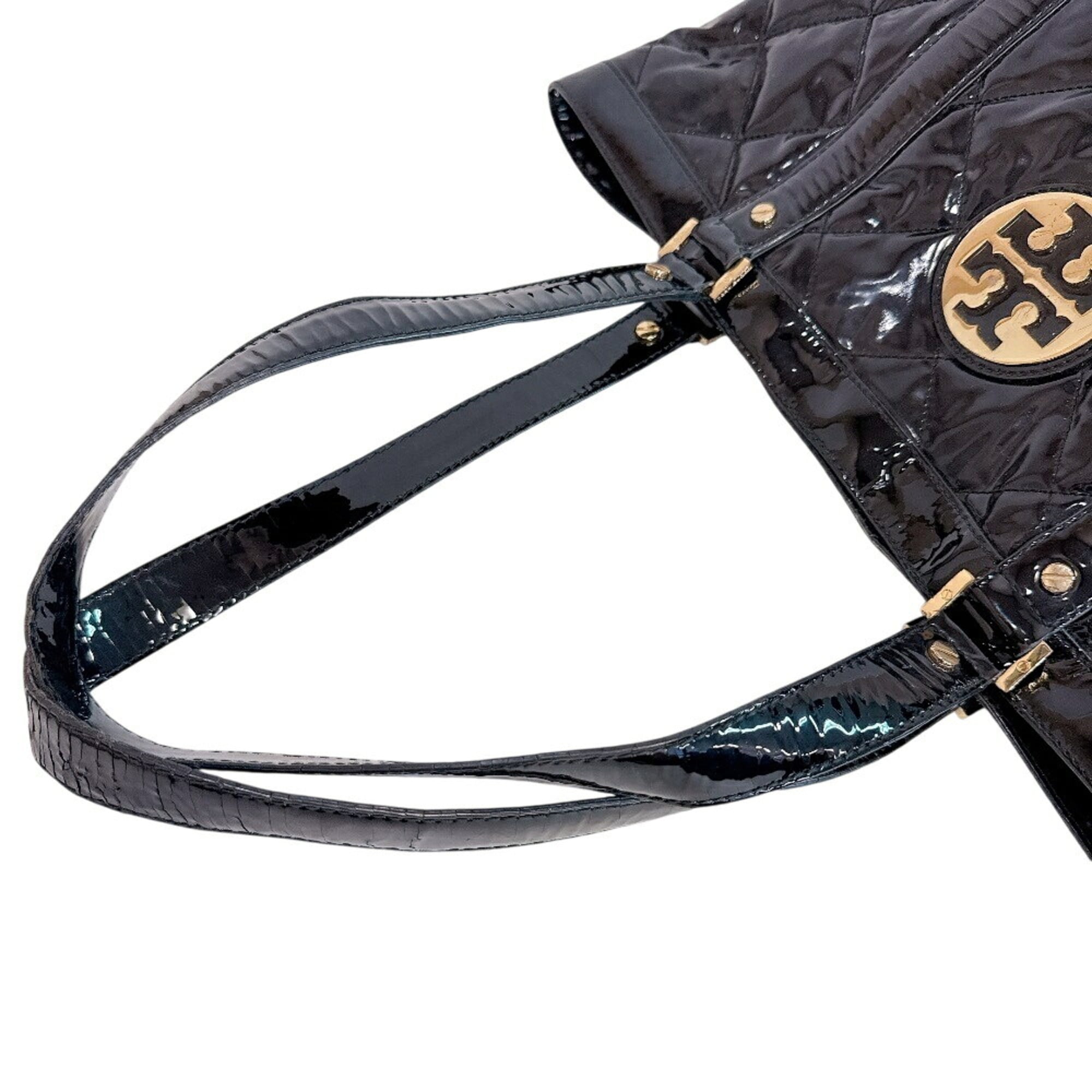 Tory Burch Black Patent Leather Tote Bag (Pre-Owned)