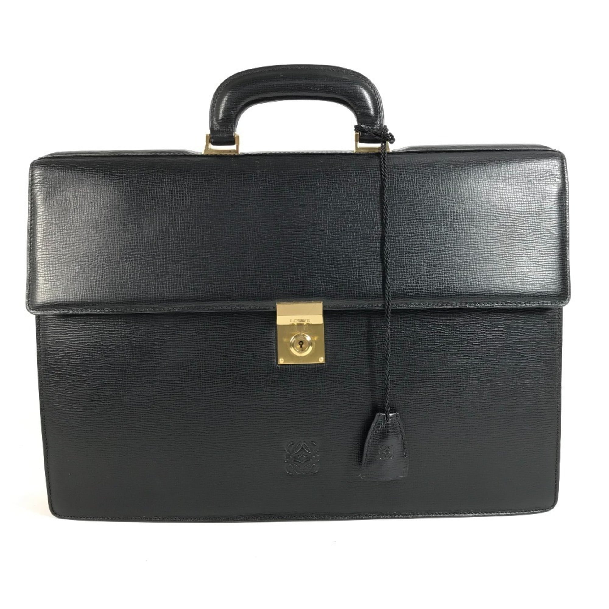 Loewe Black Leather Briefcase Handbag (Pre-Owned)