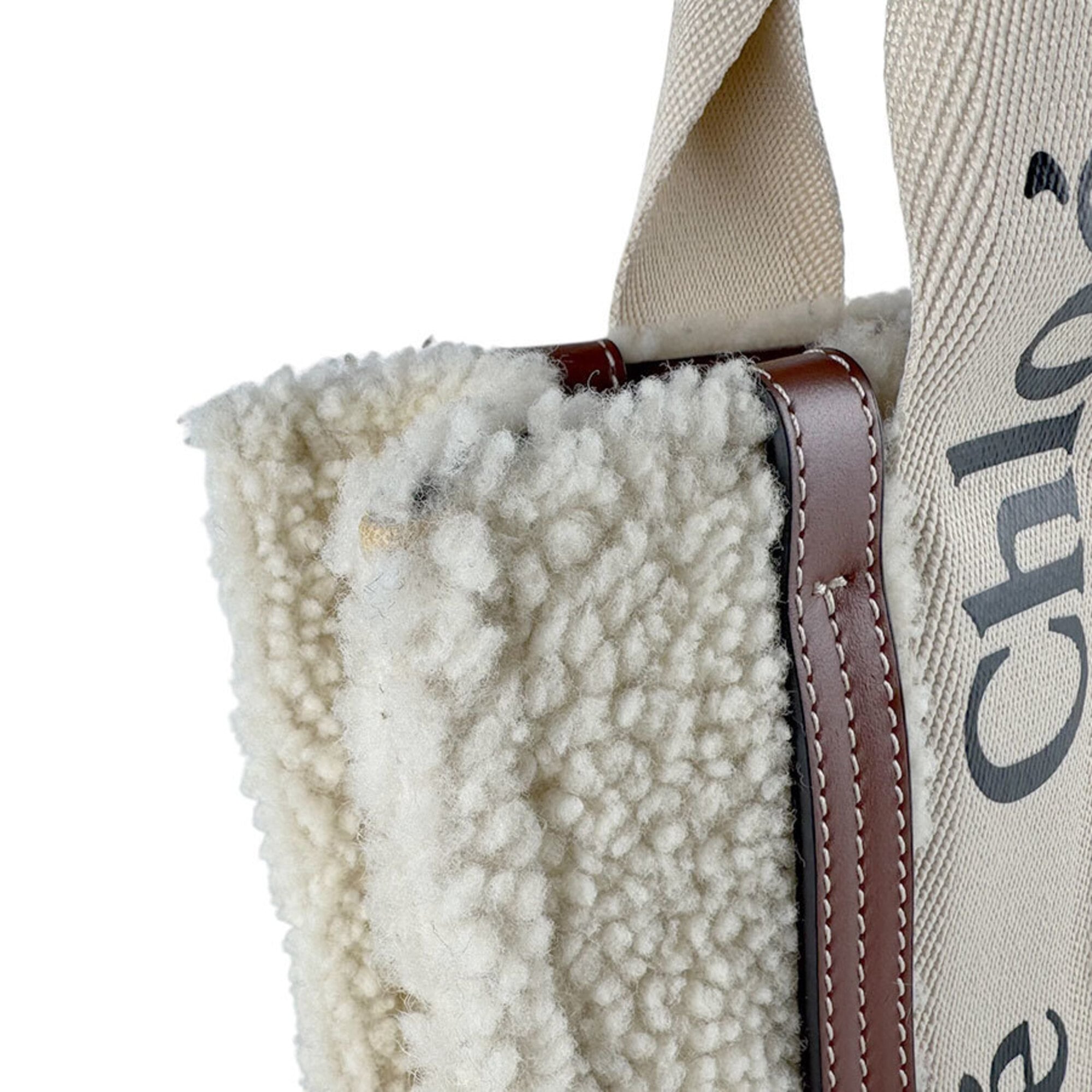 Chloé Brown Ivory Leather Fur Handbag Shoulder Bag (Pre-Owned)