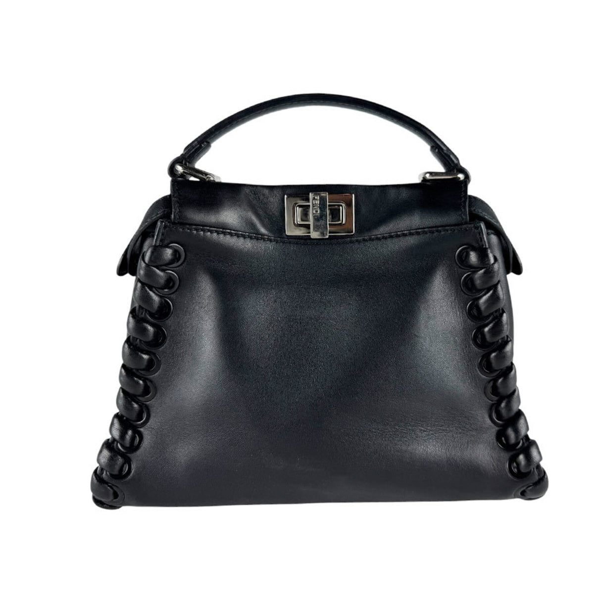 Fendi Black Leather Handbag Shoulder Bag (Pre-Owned)