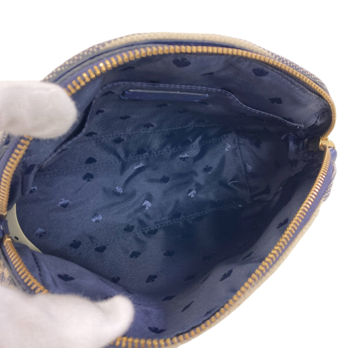Kate Spade Blue Canvas Leather Shoulder Bag (Pre-Owned)