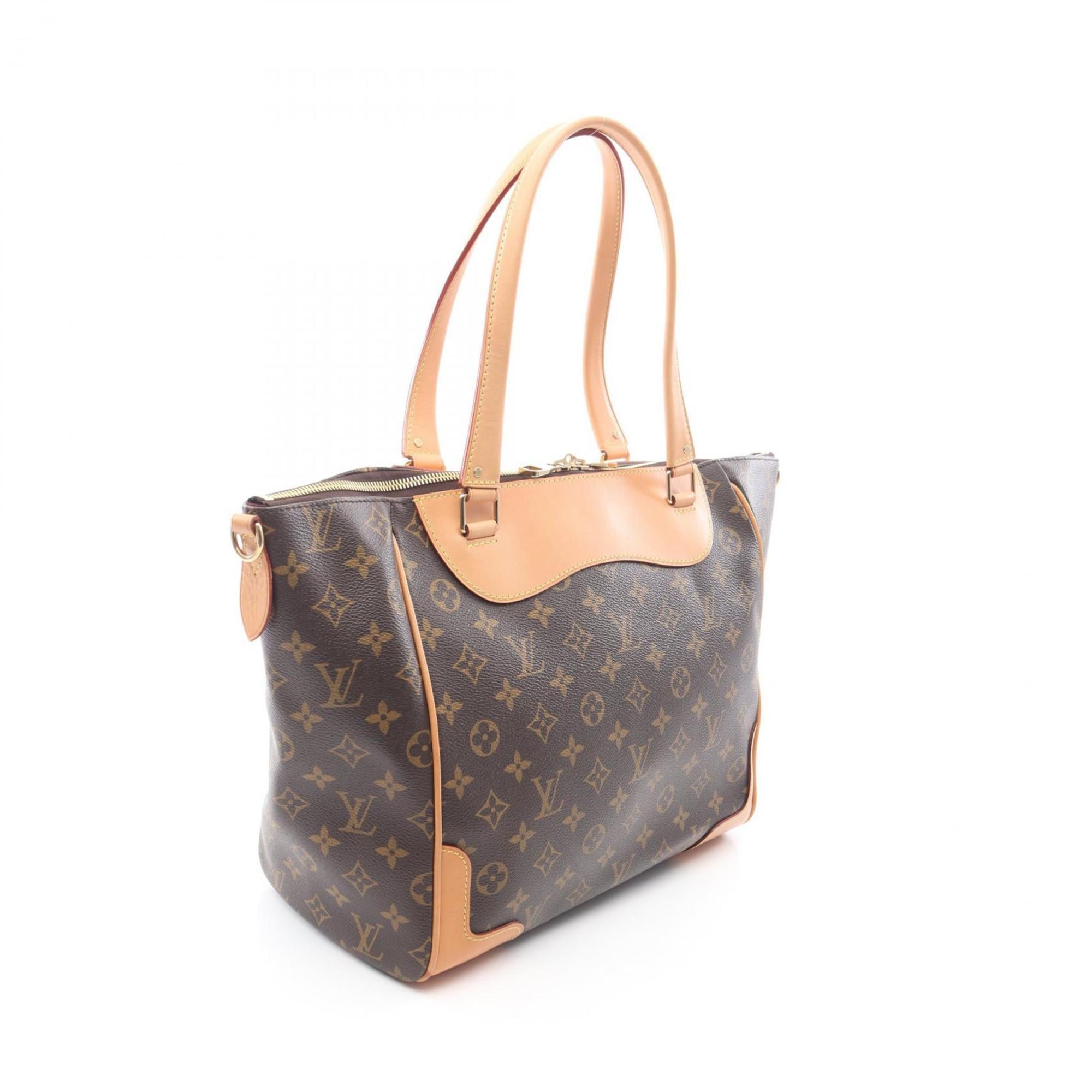 Louis Vuitton Brown Monogram Coated Canvas Leather Handbag Tote Bag (Pre-Owned)