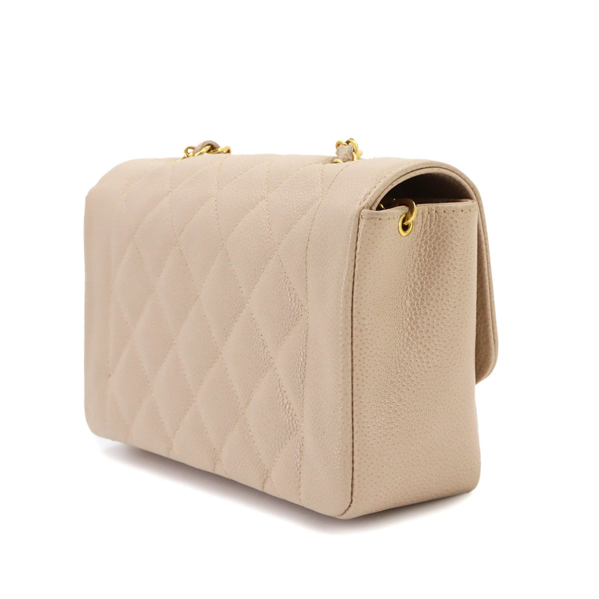 Chanel Pink Beige Grained Calfskin Shoulder Bag (Pre-Owned)