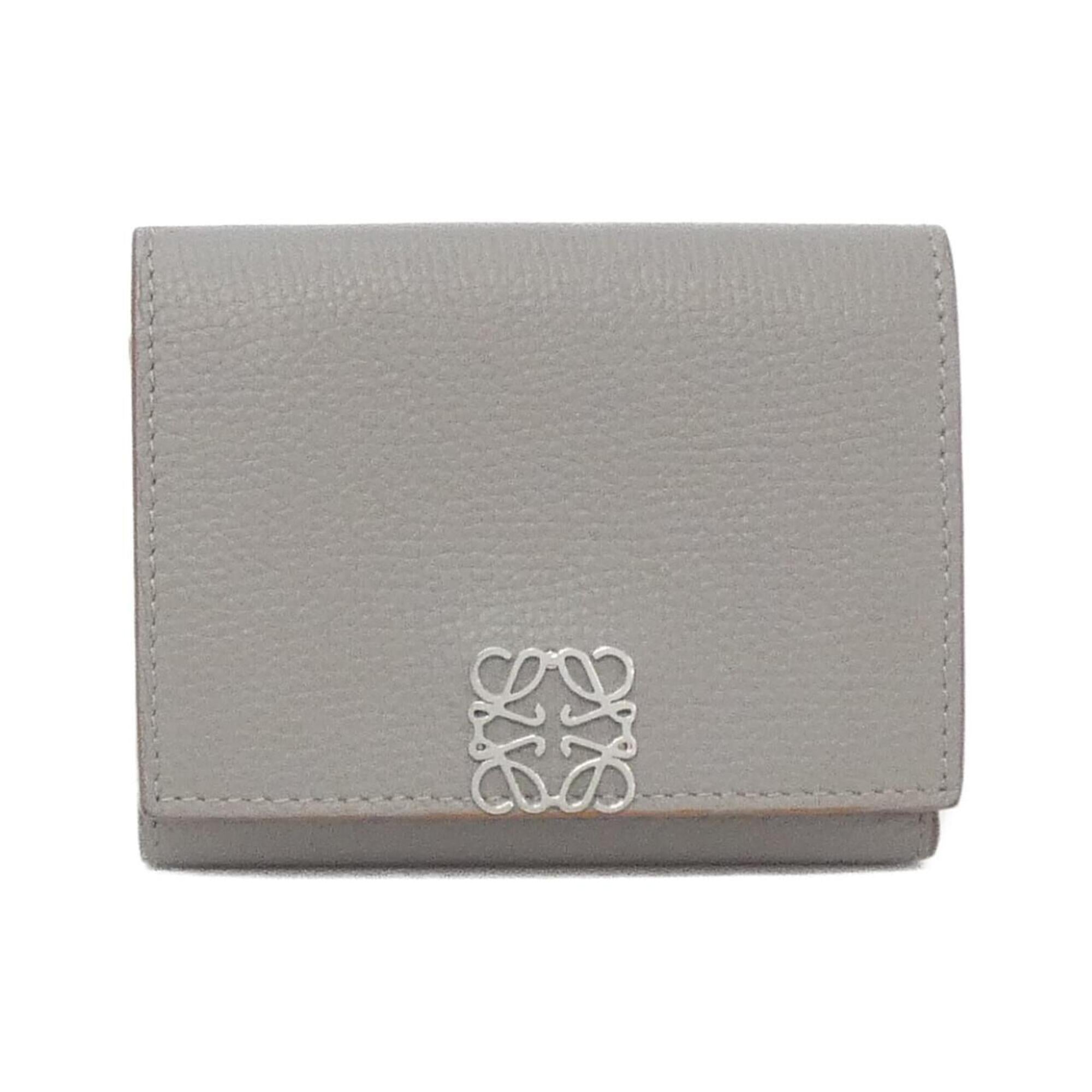 Loewe Gray Leather Wallet (Tri-Fold) (Pre-Owned)