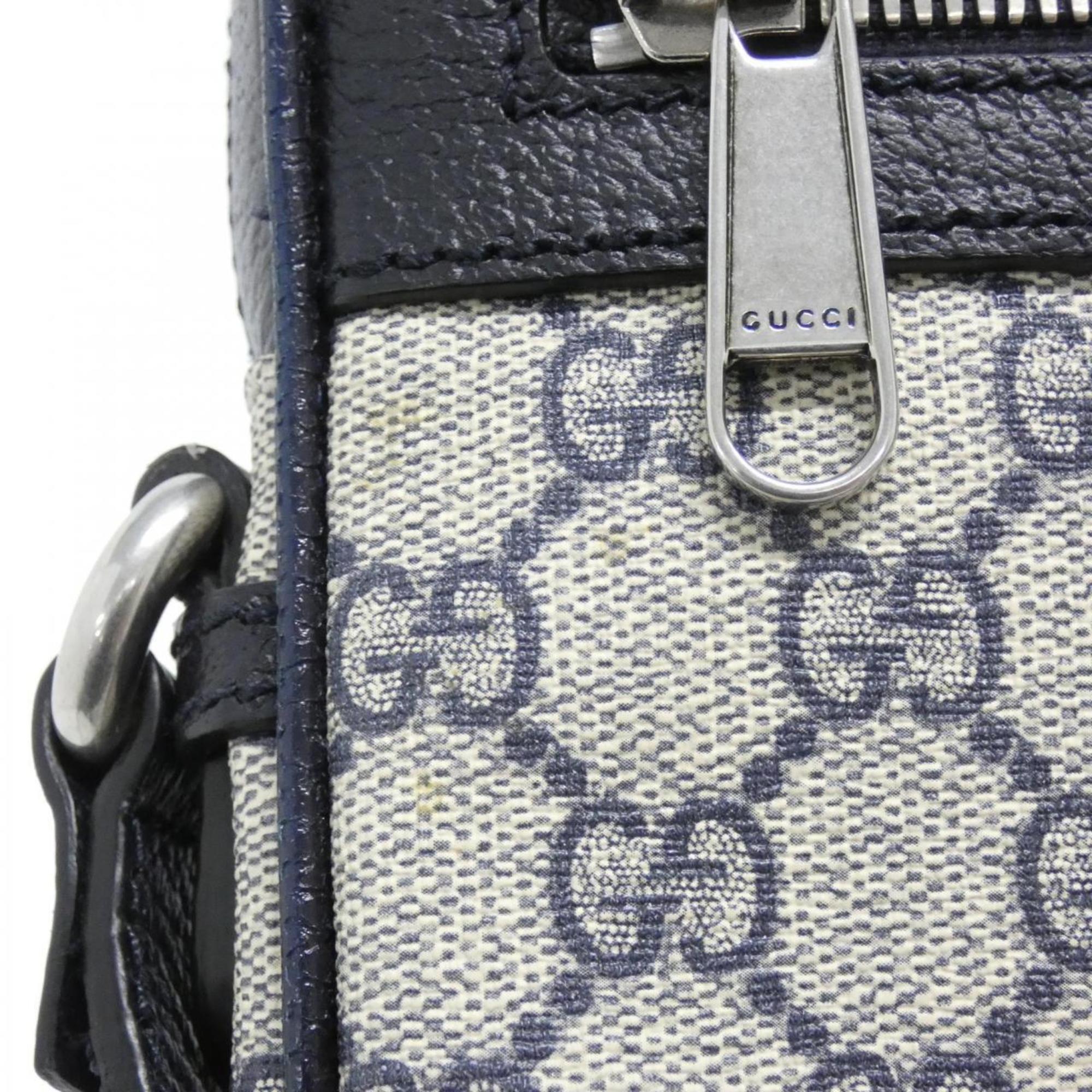 Gucci Beige Blue Gg Supreme Shoulder Bag (Pre-Owned)