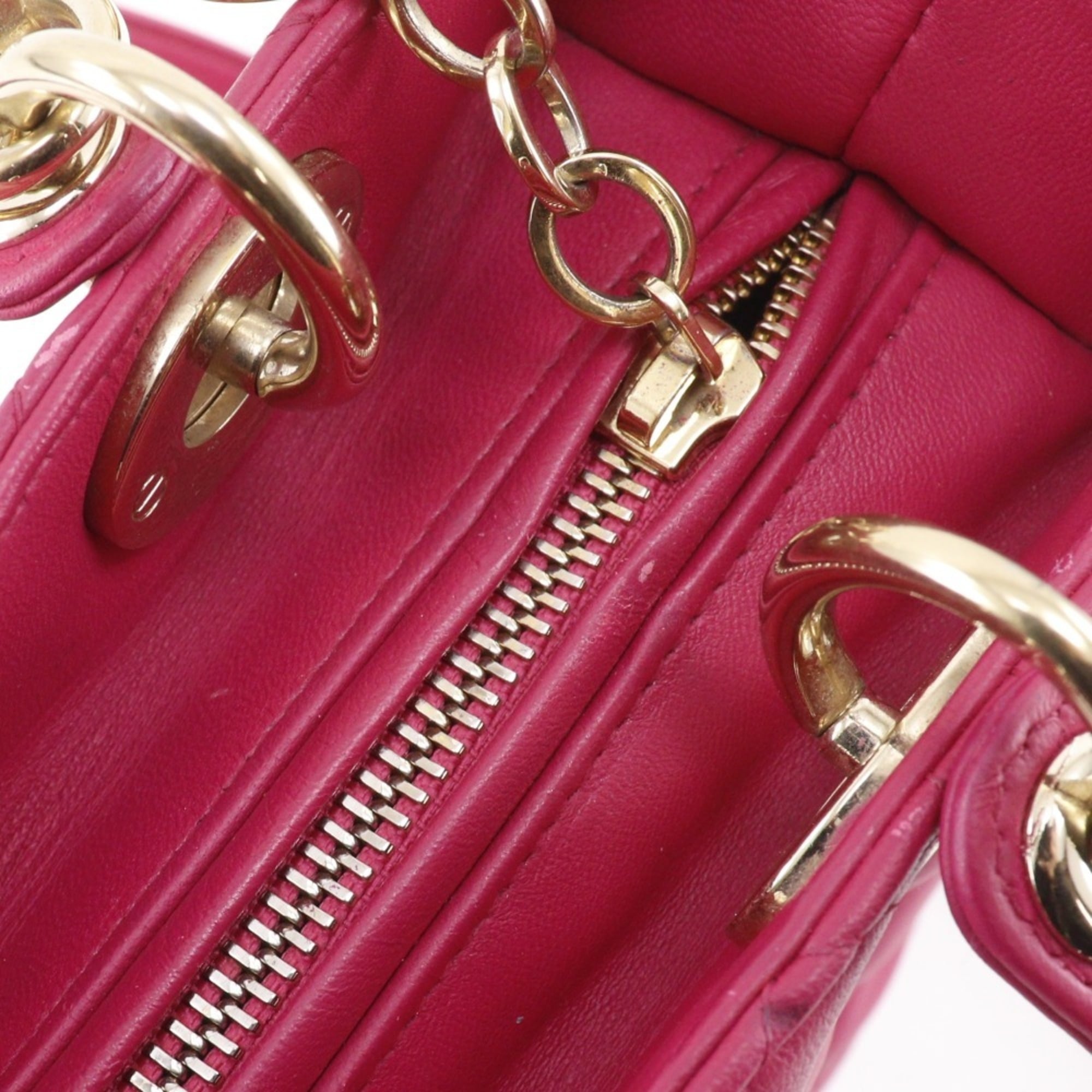 Christian Dior Lady Dior Pink Leather Handbag (Pre-Owned)